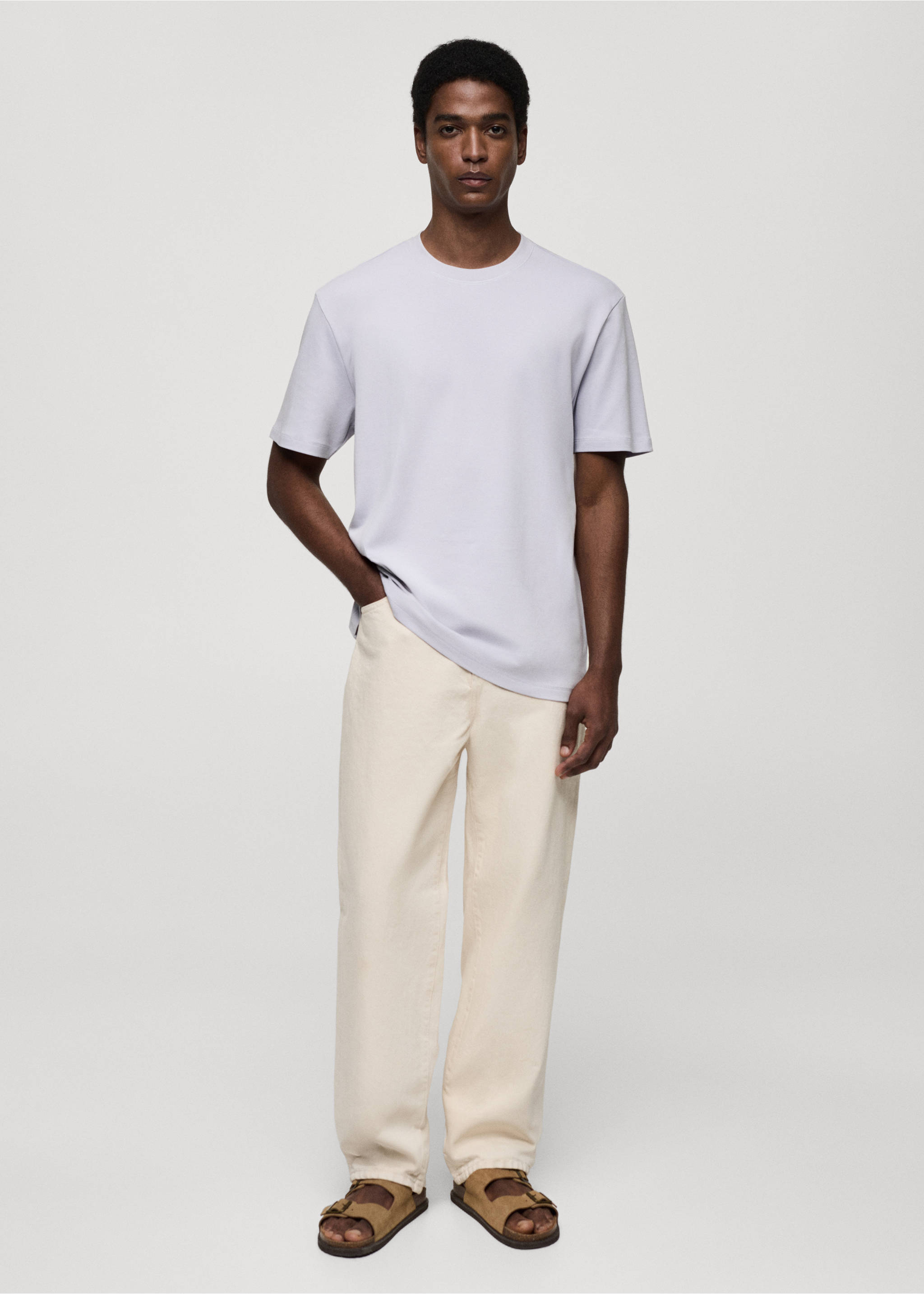 T-skjorte i 100% bomull, regular-fit - Total bildeutsnitt, Lilla. Ref: 77005154-00.