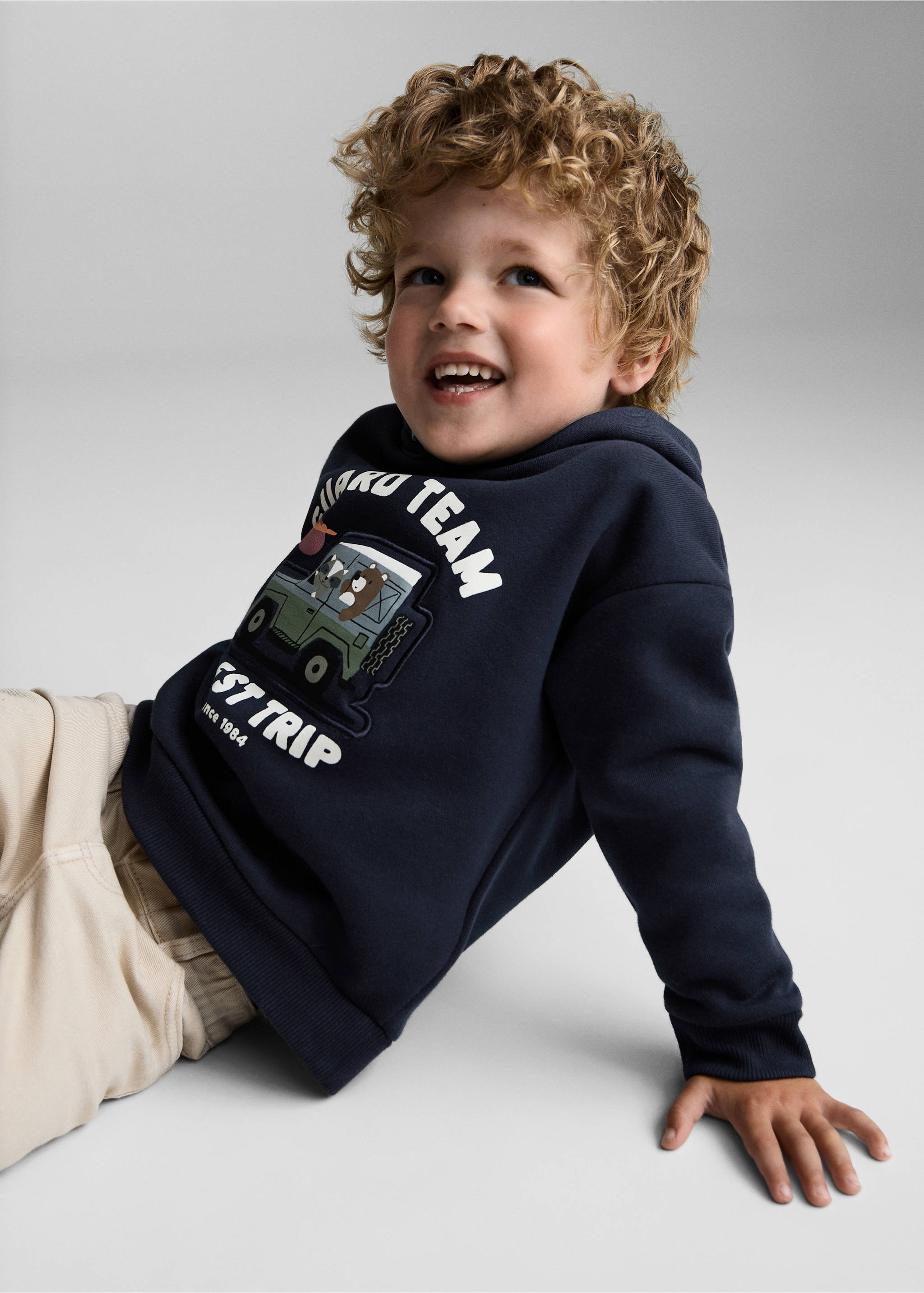 Path print sweatshirt - Medium plane, Dark Navy. Ref: 77005156-00.