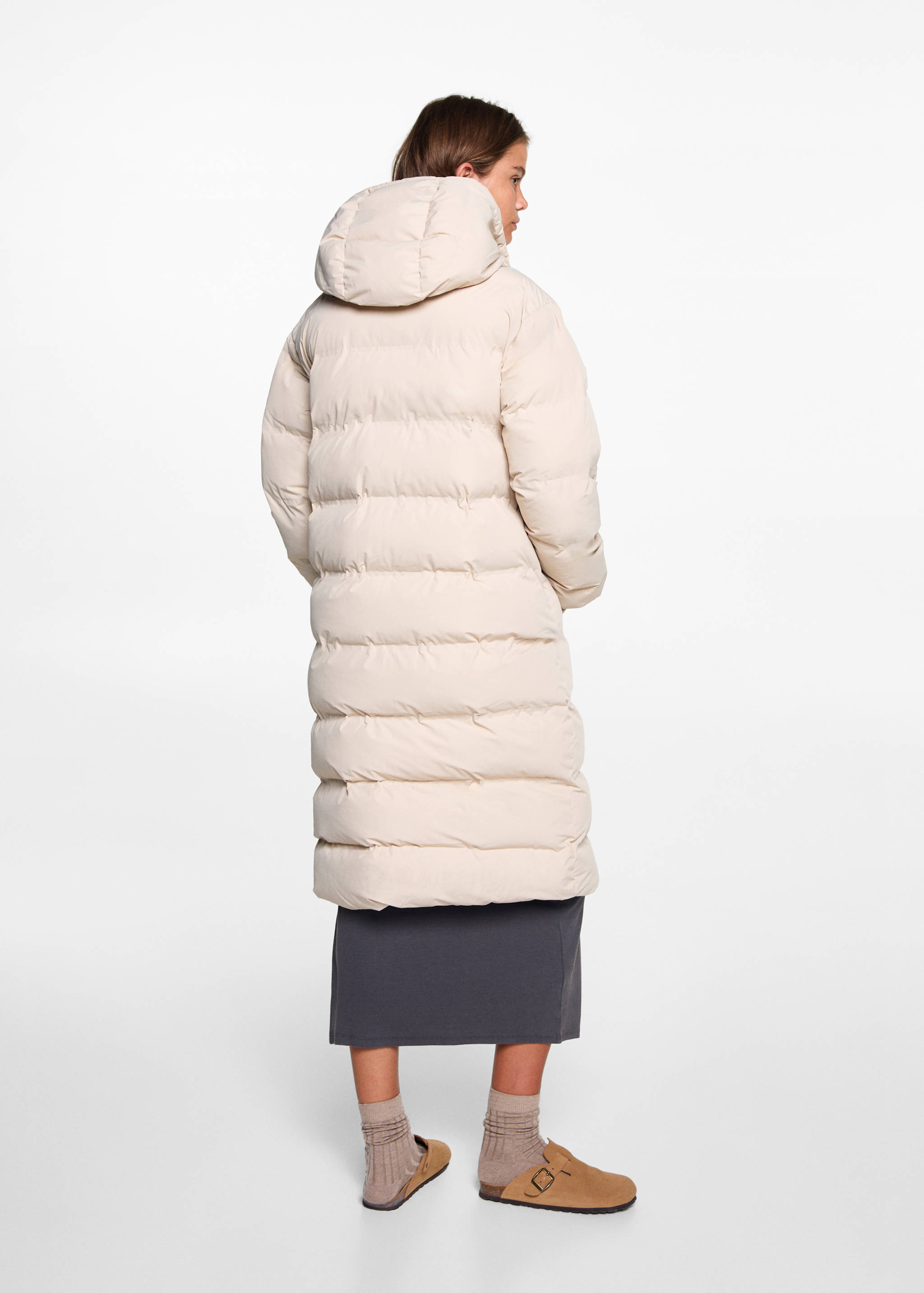 Quilted long coat - Reverse of the article