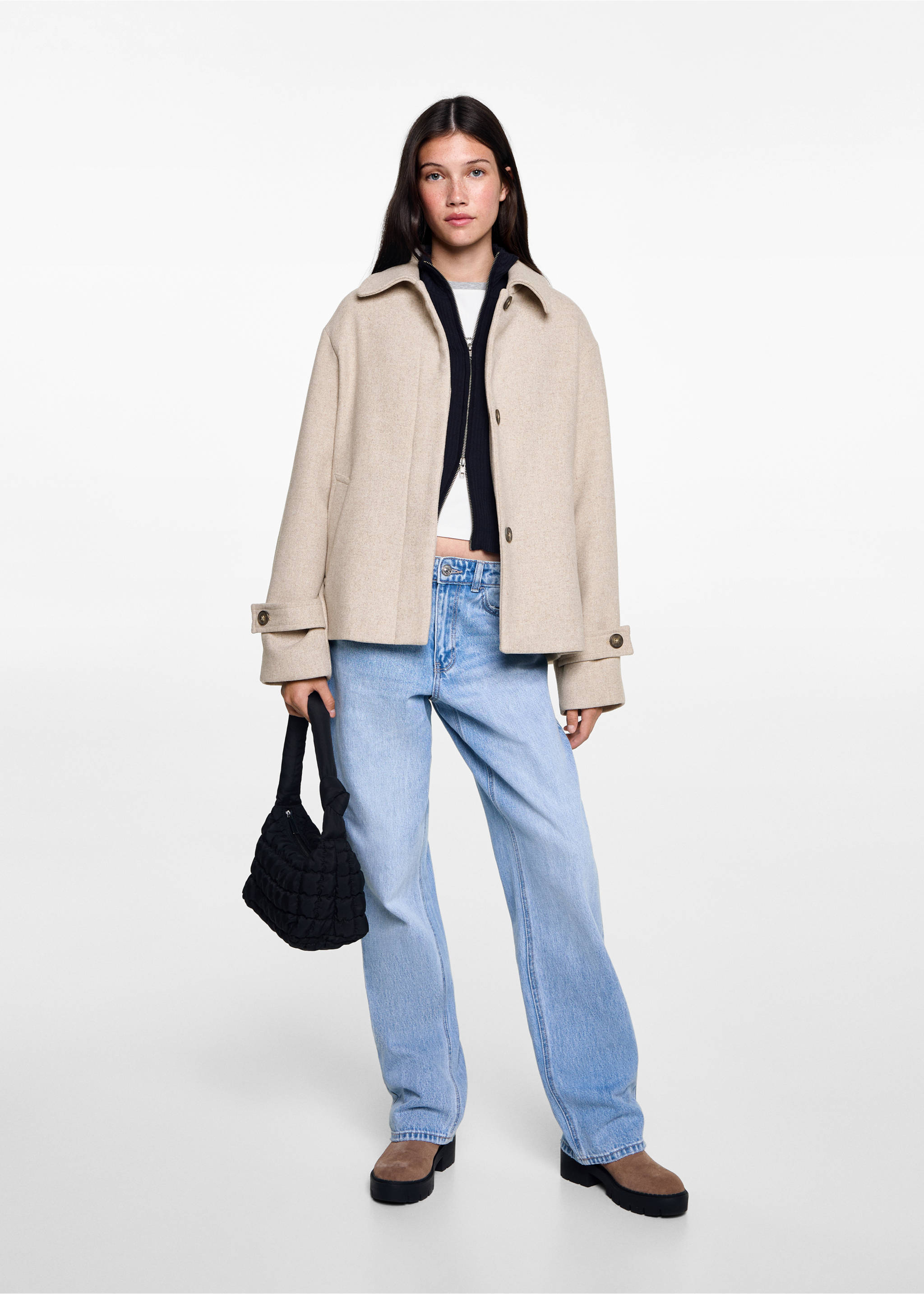 Short cloth coat - General plane, Medium Brown. Ref: 77005634-00.