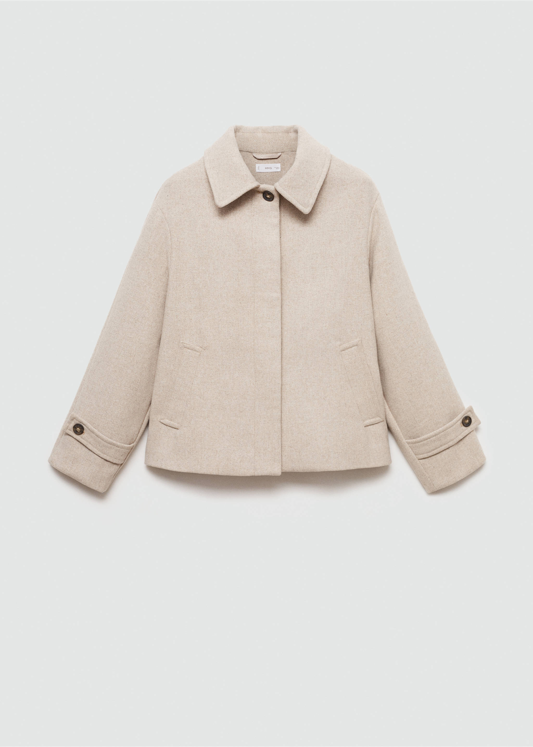 Short cloth coat - Article without model, Medium Brown. Ref: 77005634-00.