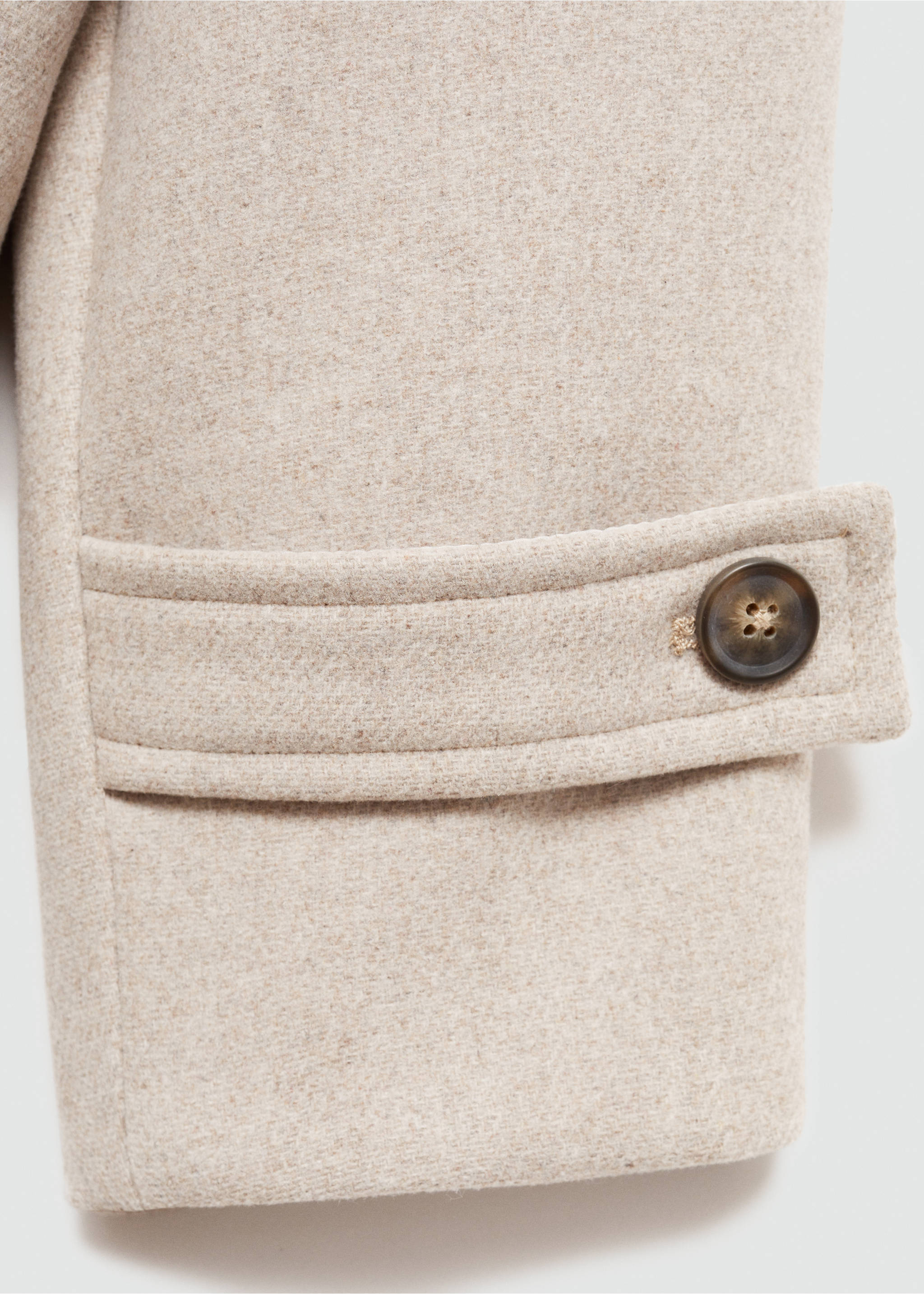 Short cloth coat - Details of the article 8, Medium Brown. Ref: 77005634-00.