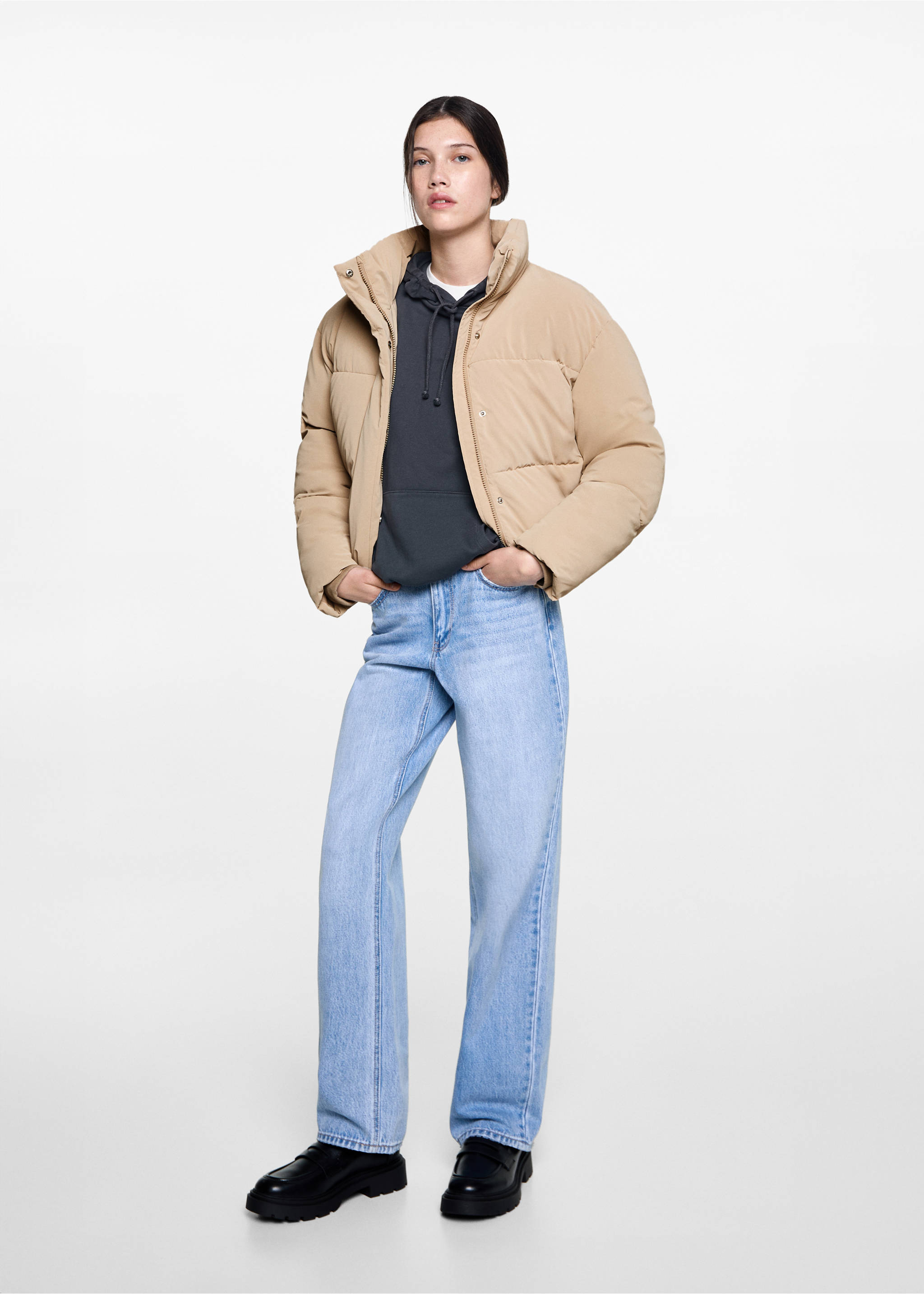 Wasserabweisende Steppjacke - Allgemeine Ansicht, Beige. Ref: 77005635-00.