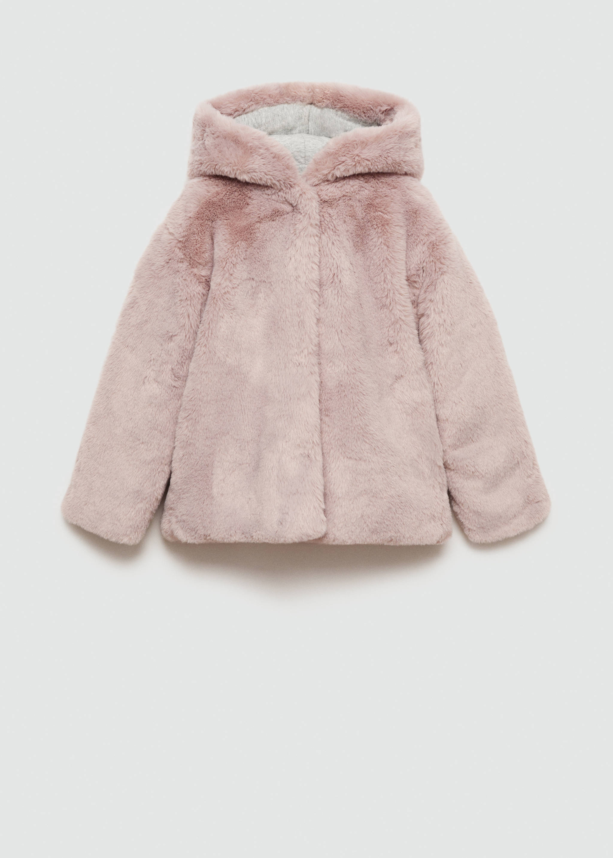 Coat with fur-effect hood - Article without model