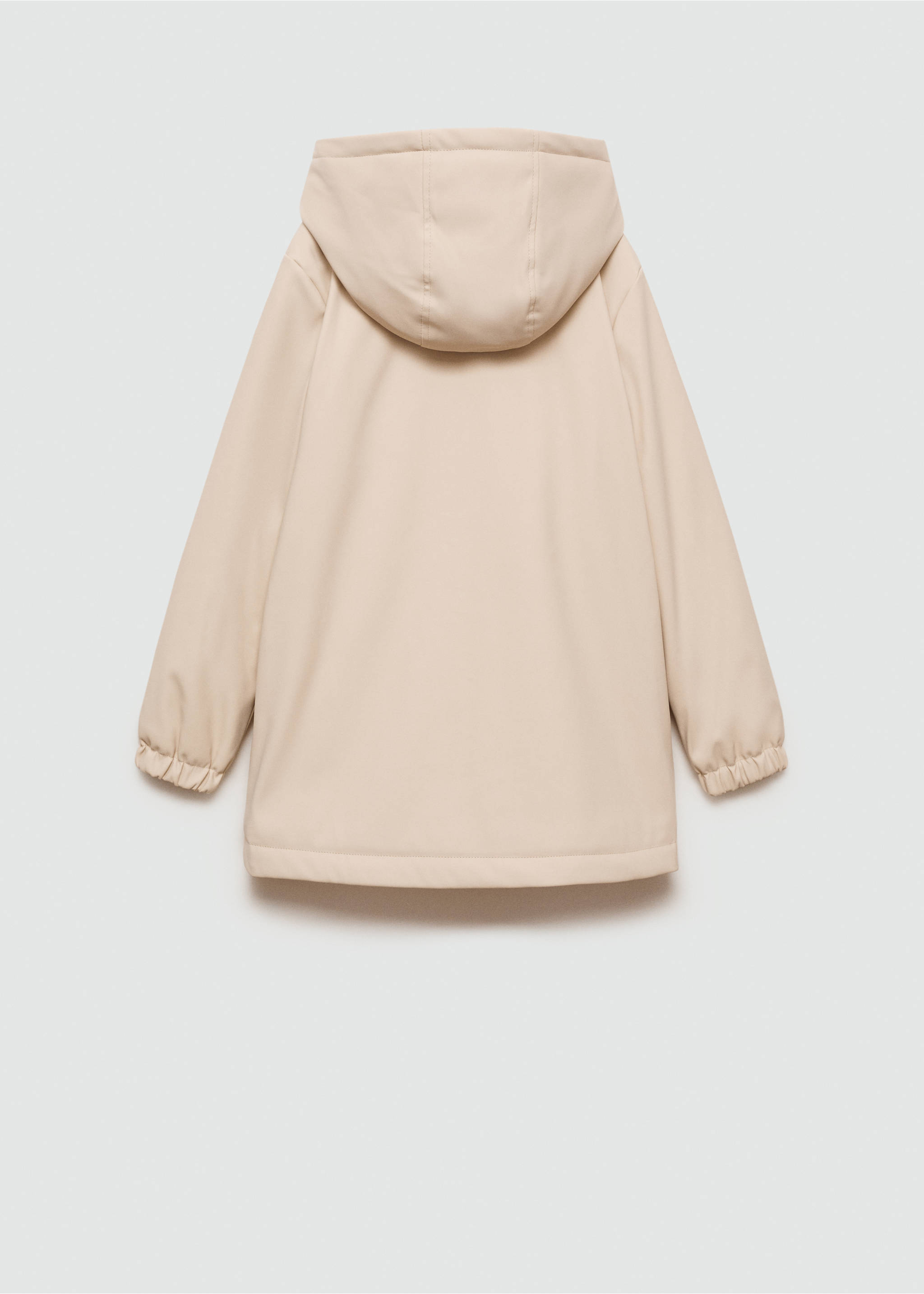 Hooded water-repellent coat - Reverse of the article, Ecru. Ref: 77005637-00.