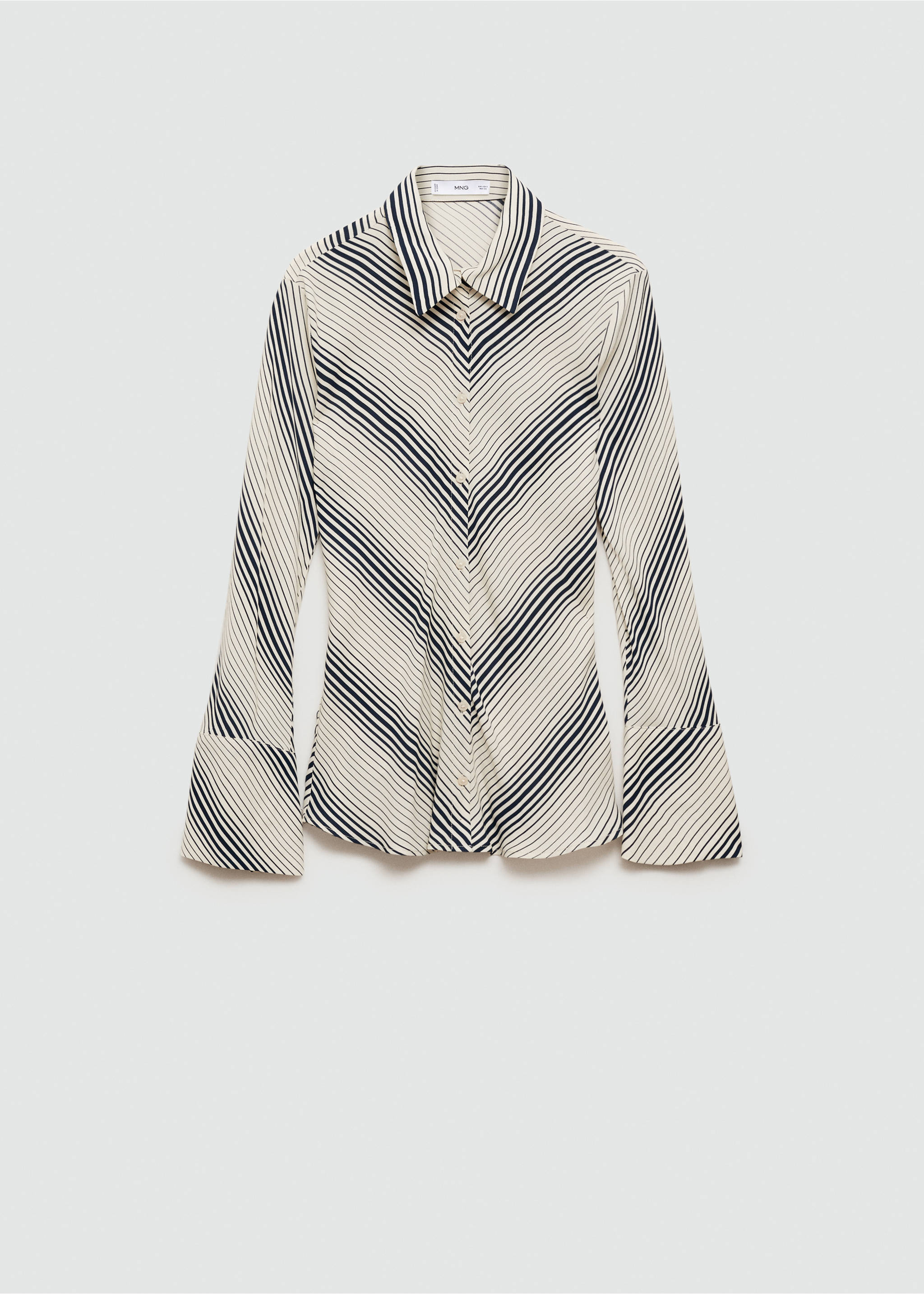 Striped shirt with flared sleeves - Article without model, Off White. Ref: 77005653-00.