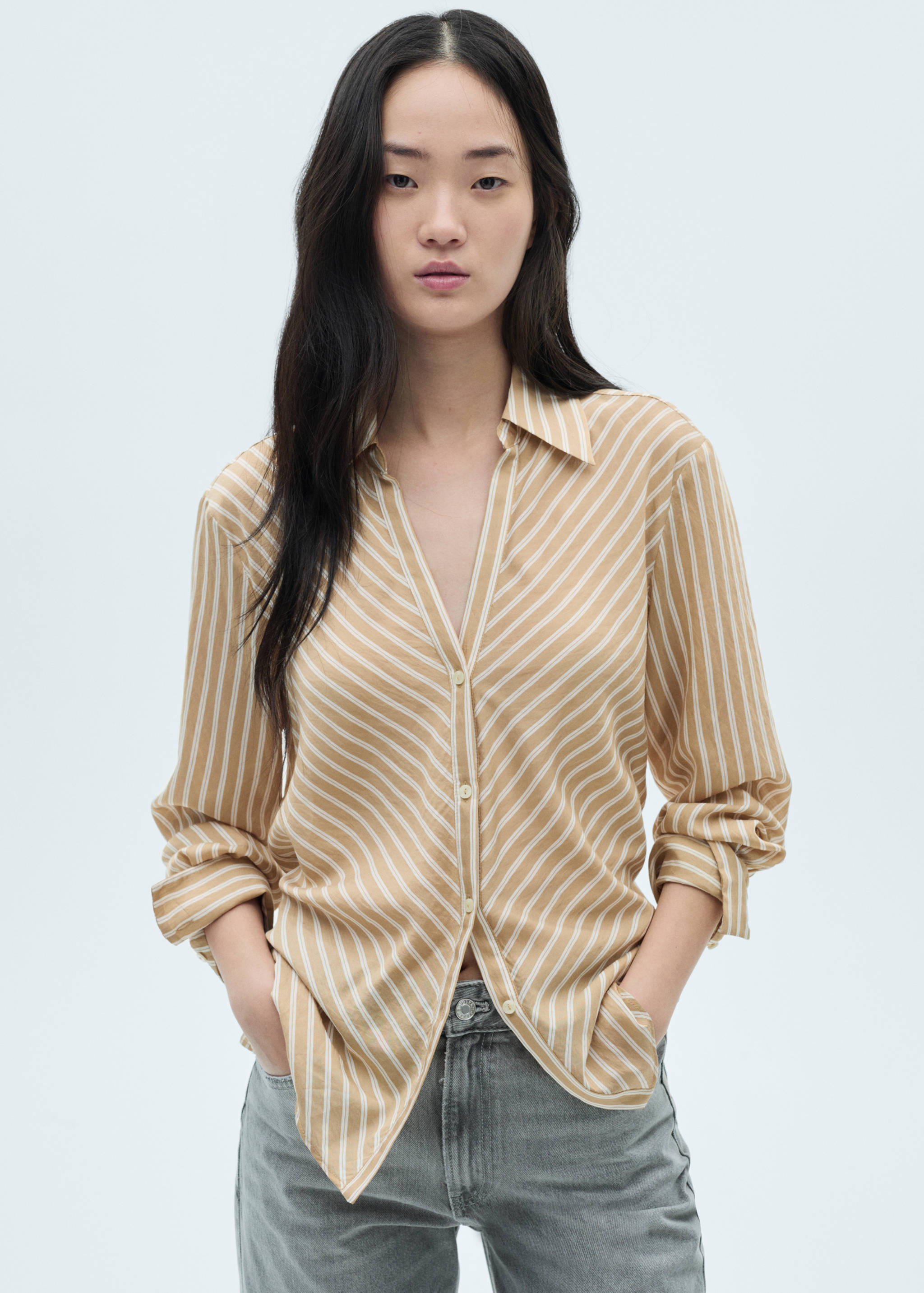 Striped flowy shirt - Medium plane
