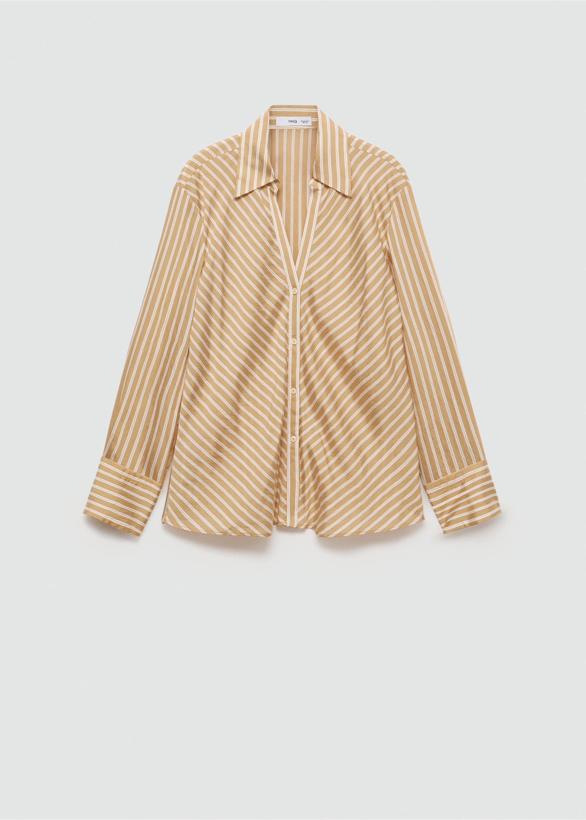 Striped flowy shirt - Article without model, Brown. Ref: 77005658-00.