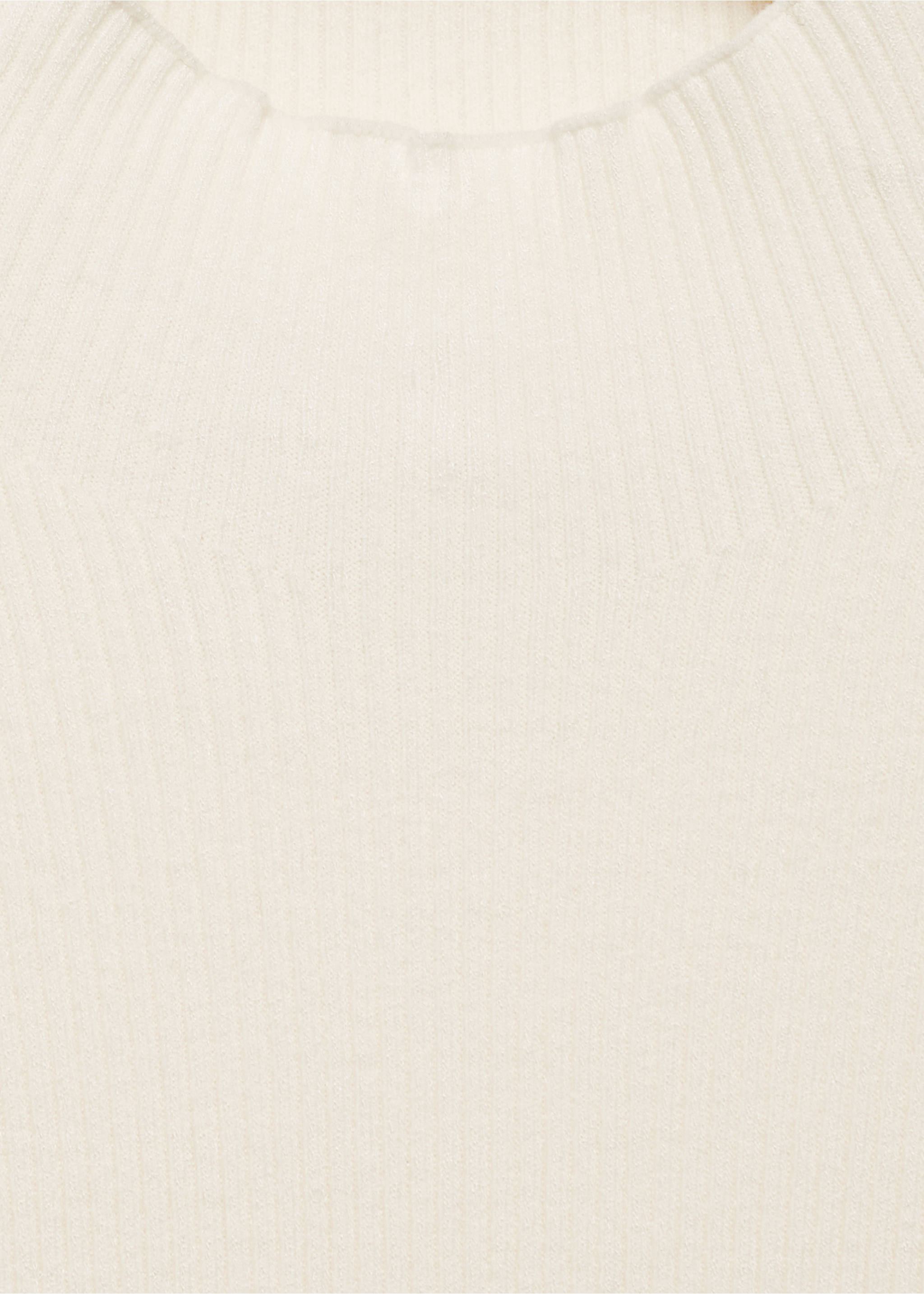 Ribbed sweater with perkins neck - Details of the article 8, Ecru. Ref: 77005662-00.