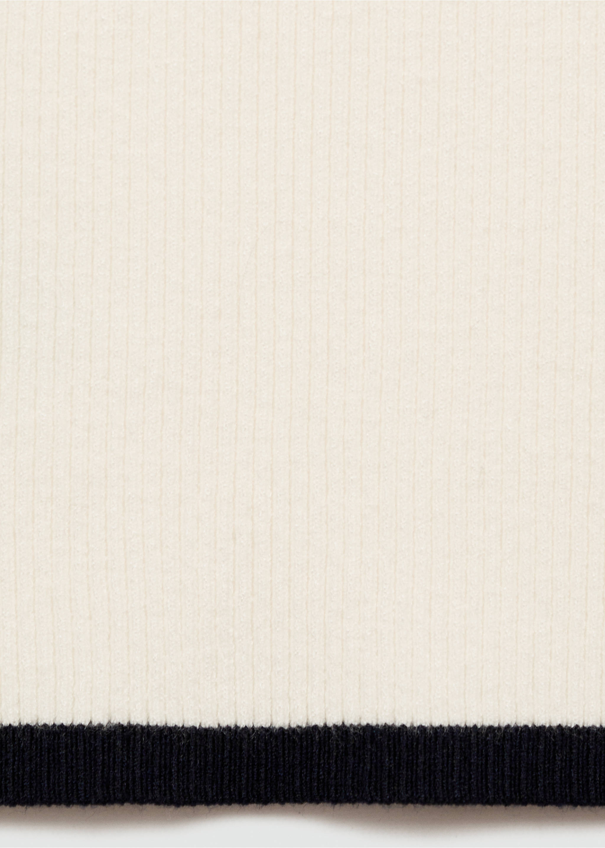 Ribbed sweater with perkins neck - Details of the article 0, Ecru. Ref: 77005662-00.