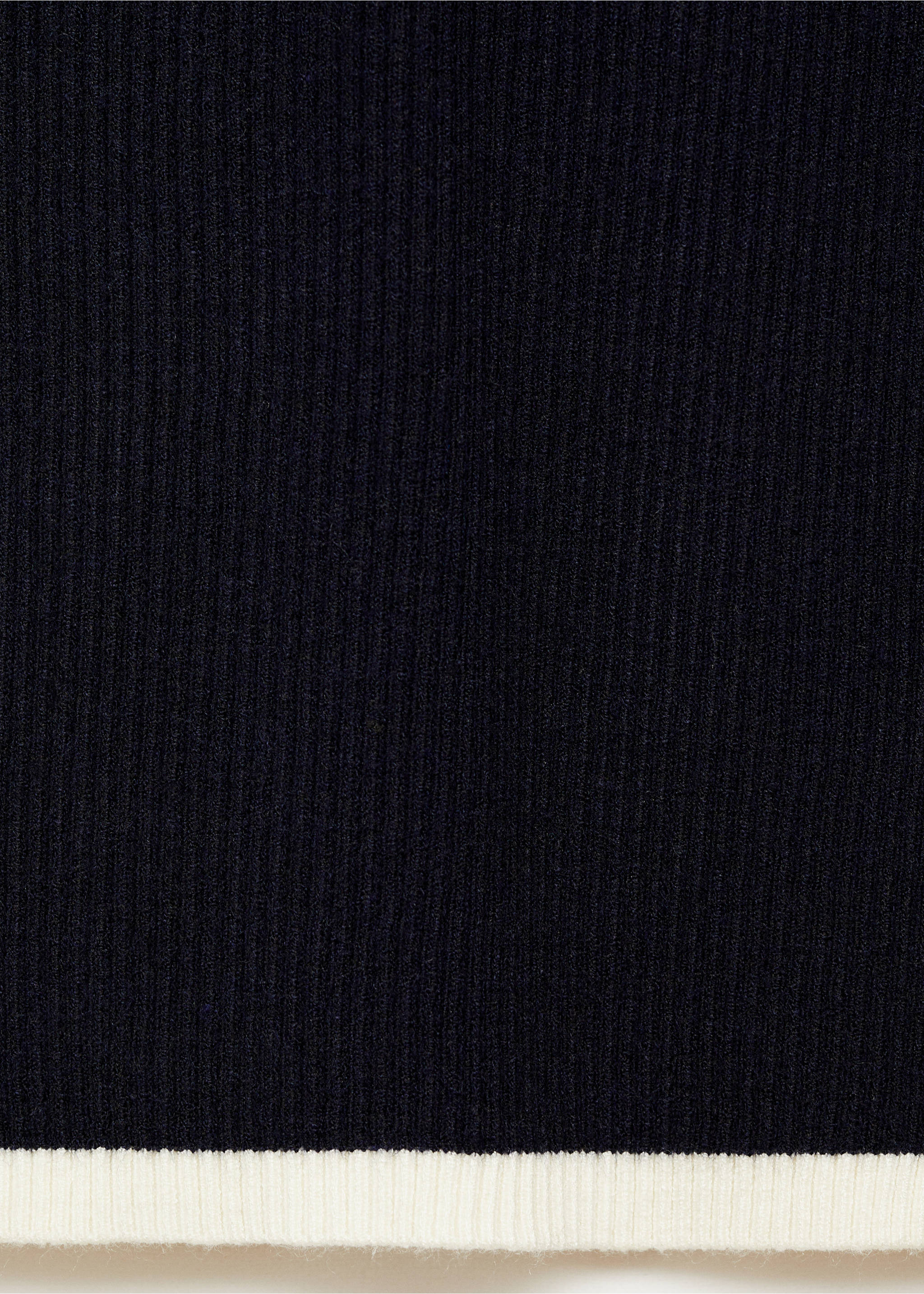Ribbed sweater with perkins neck - Details of the article 0, Dark Navy. Ref: 77005662-00.