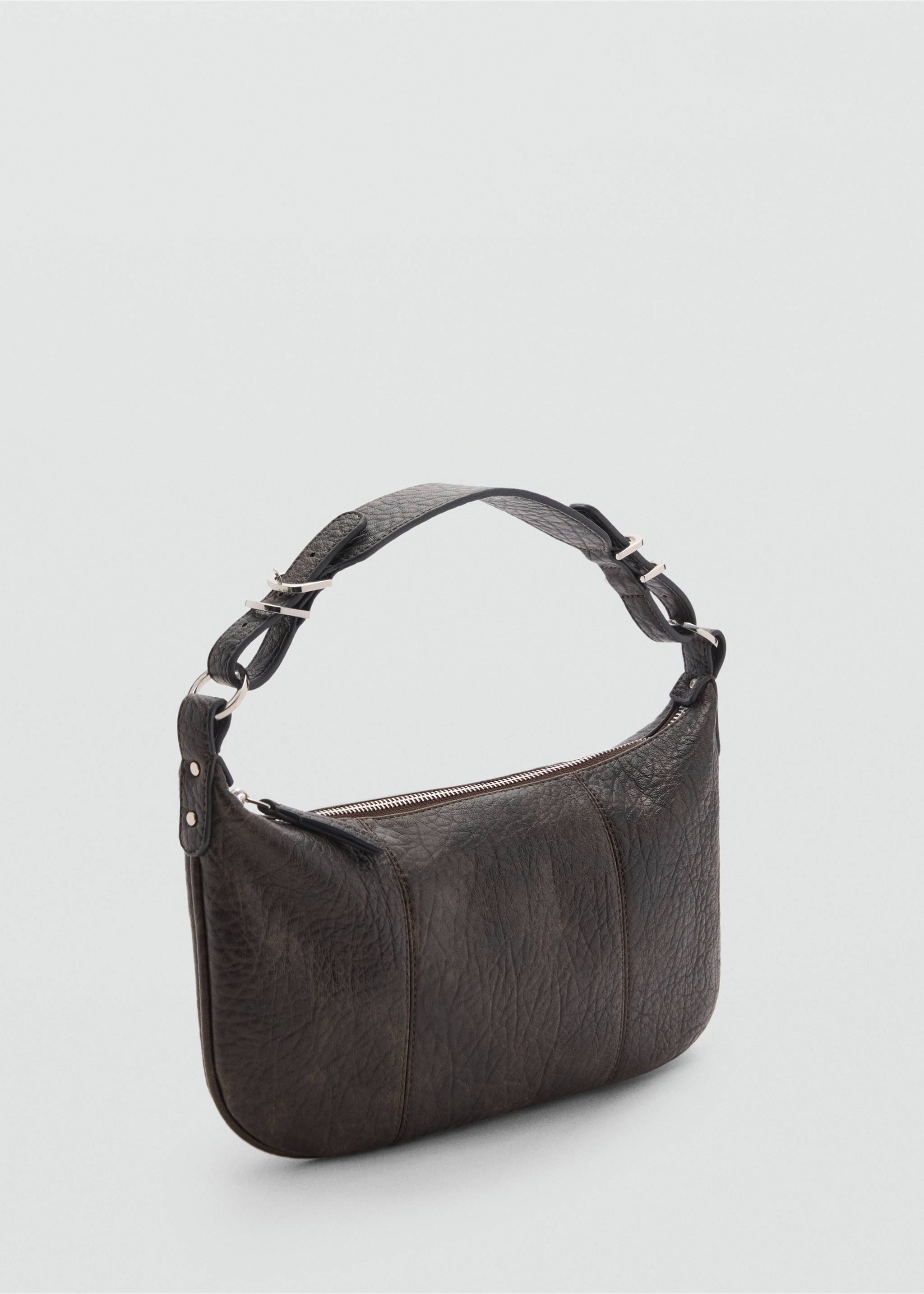 Short-handle shoulder bag - Medium plane, Brown. Ref: 77005666-00.