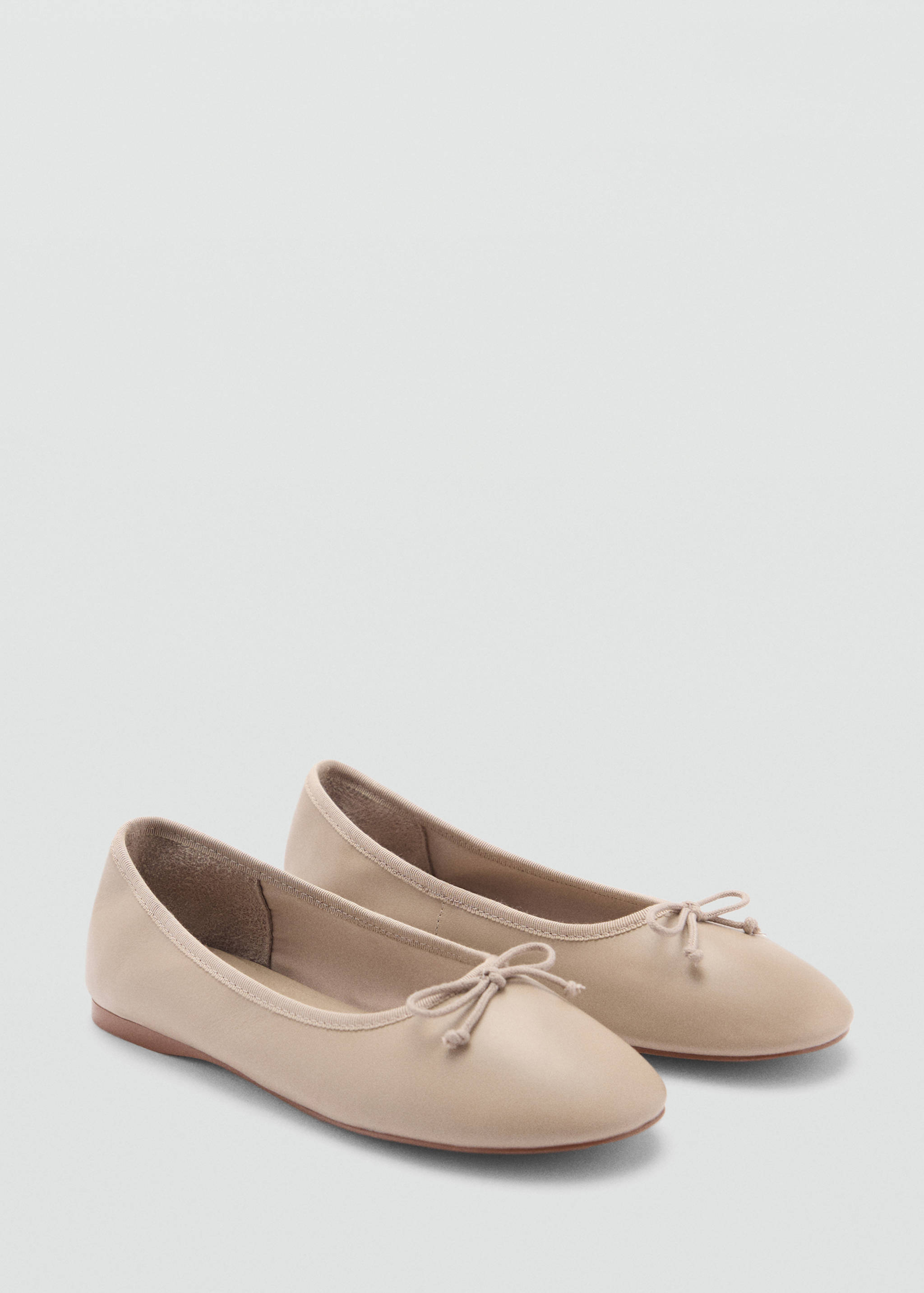 Leather ballet flats with bow - Medium plane