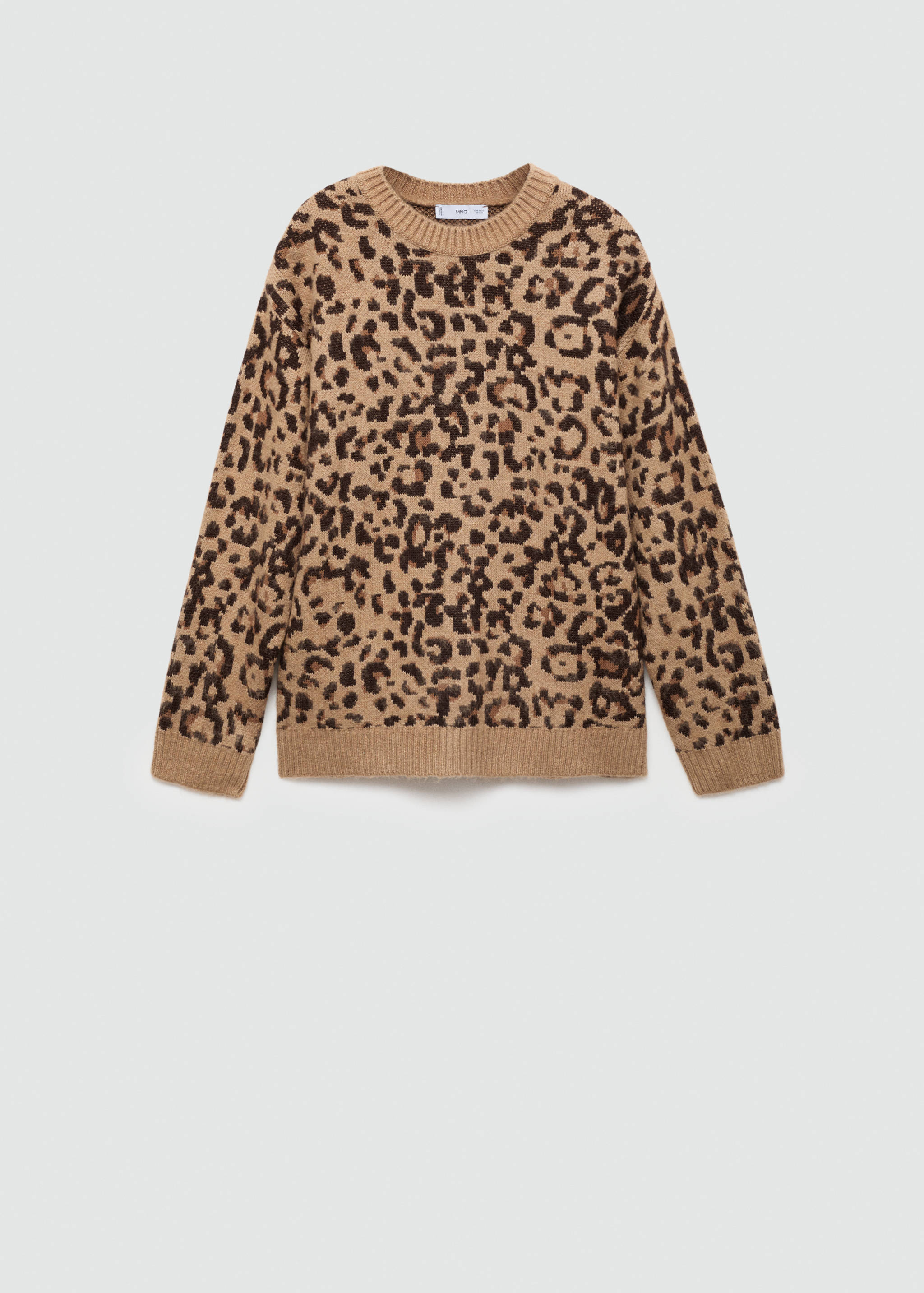 Leopard-print sweater with contrasting trims - Article without model