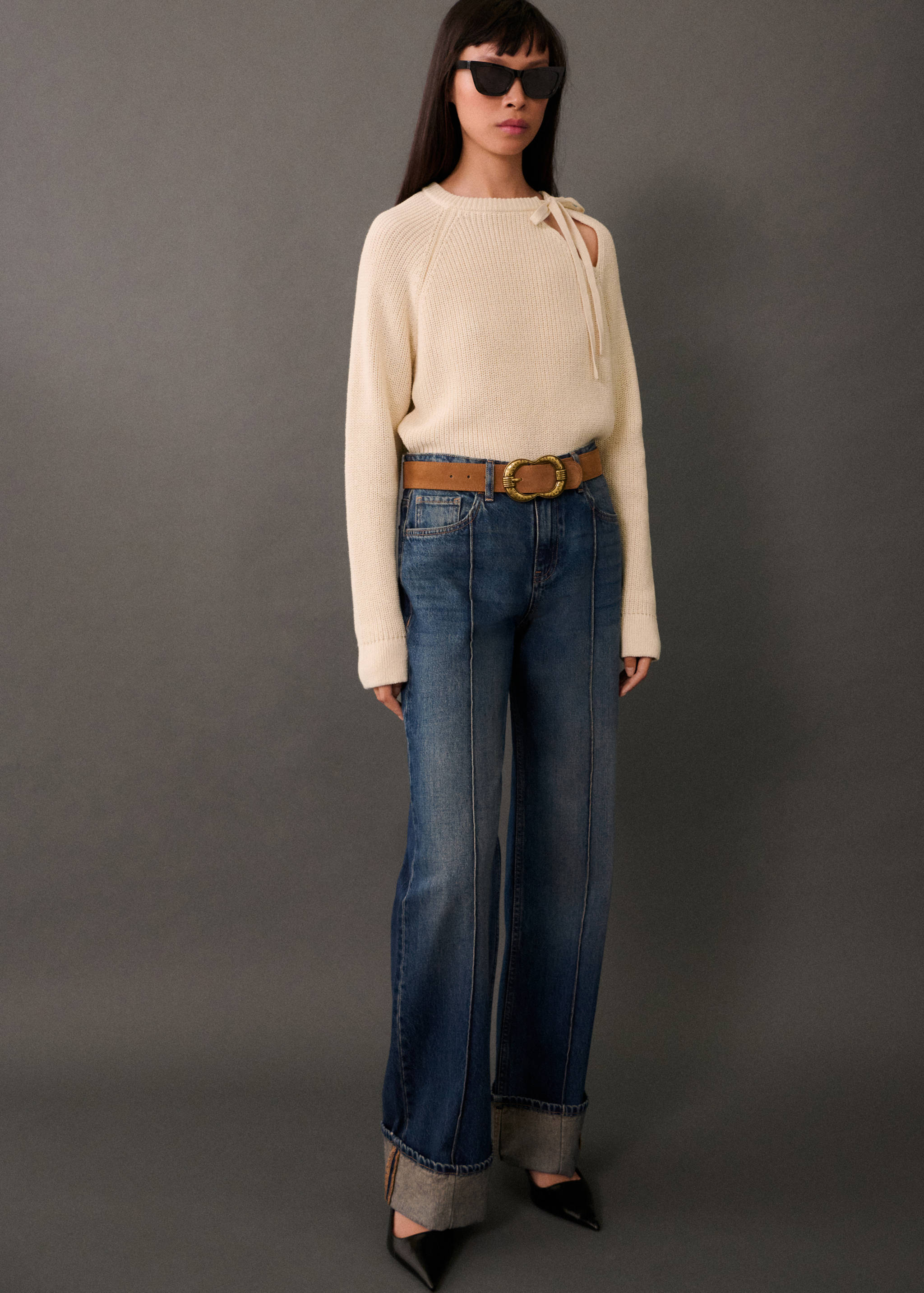 Strickpullover mit Schlitzen - Allgemeine Ansicht