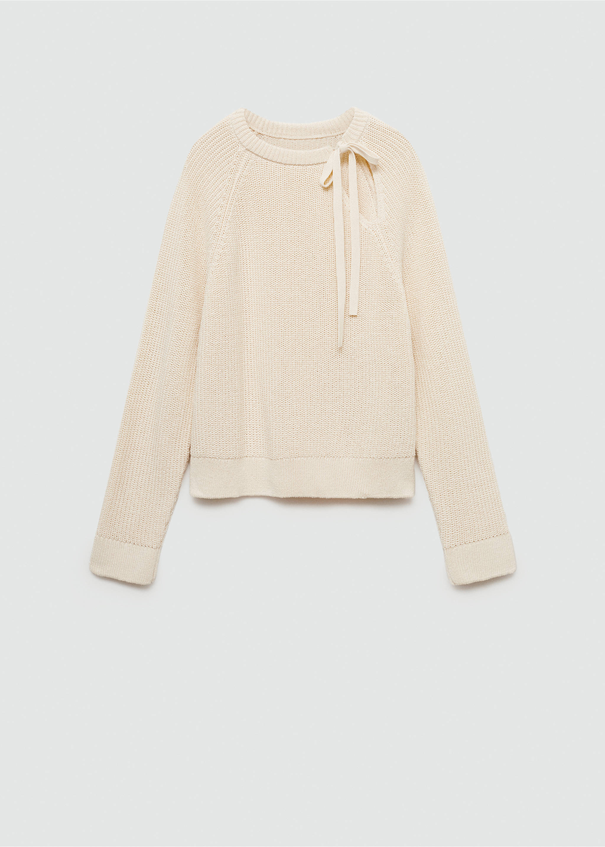 Cut-out knitted sweater - Article without model, Ecru. Ref: 77005670-00.