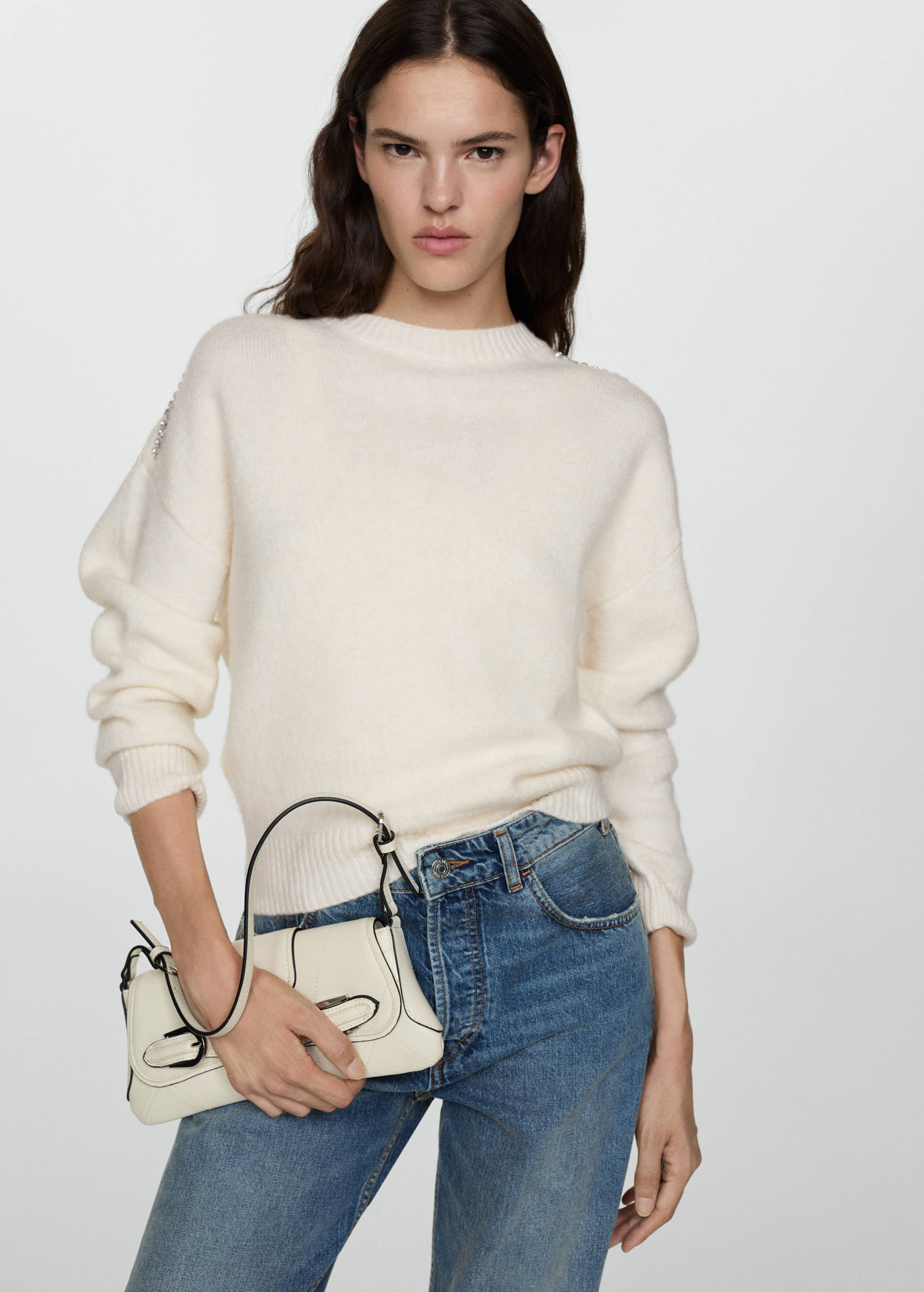 Knitted sweater with glitter detail - Medium plane