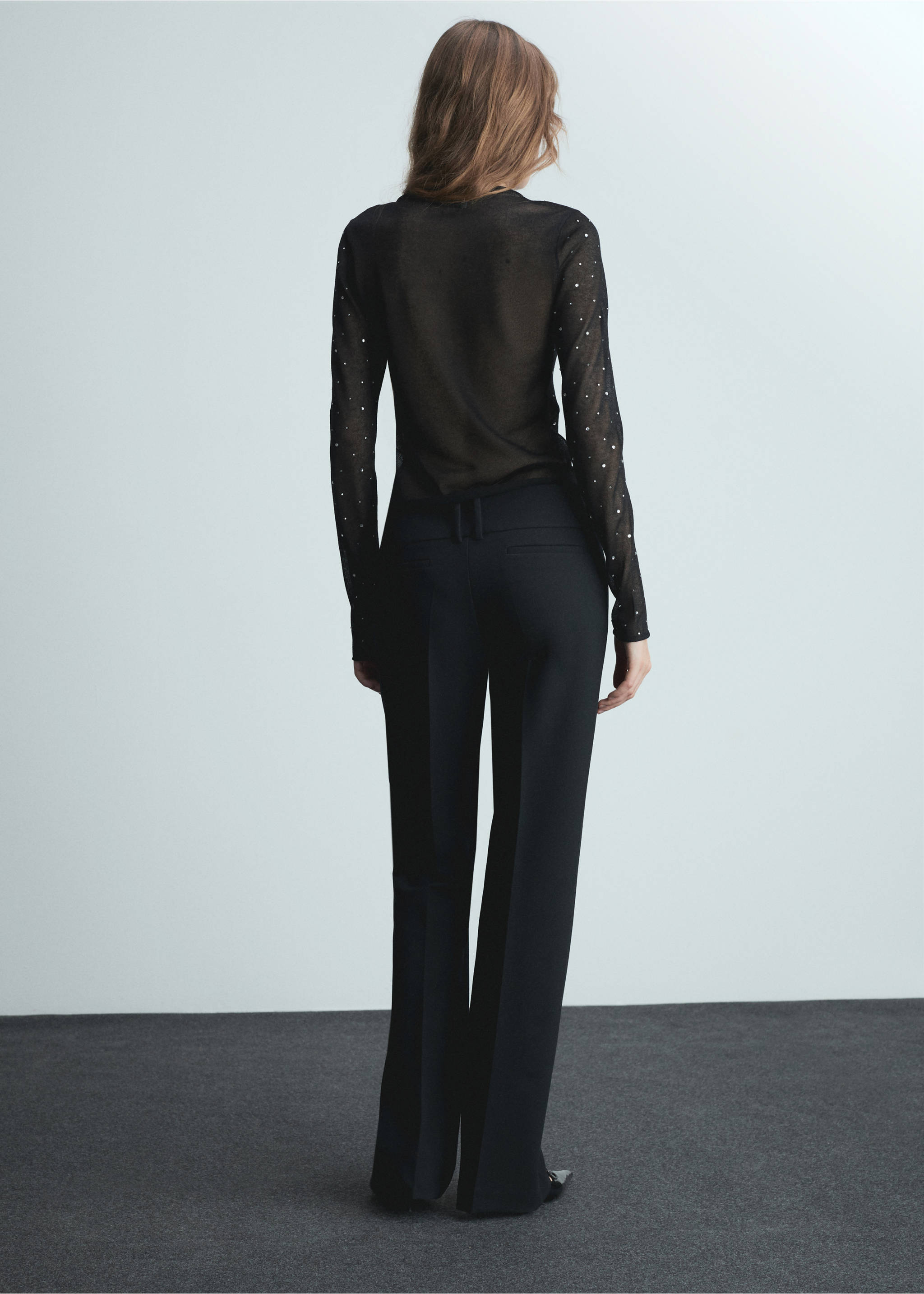 Pull-over maille fine strass - Verso de l’article, Noir. Ref: 77005675-00.