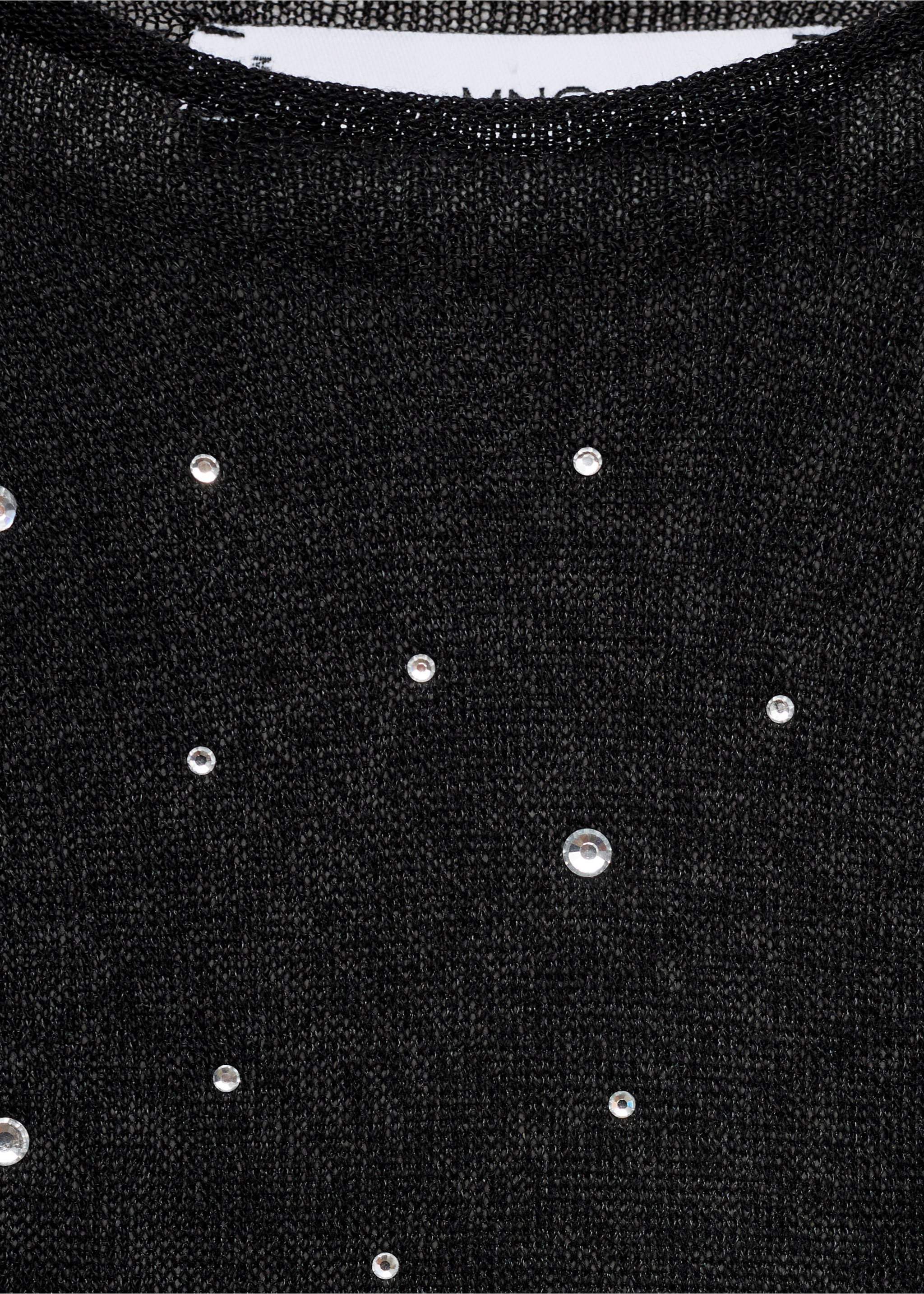 Pull-over maille fine strass - Détail de l'article 8, Noir. Ref: 77005675-00.