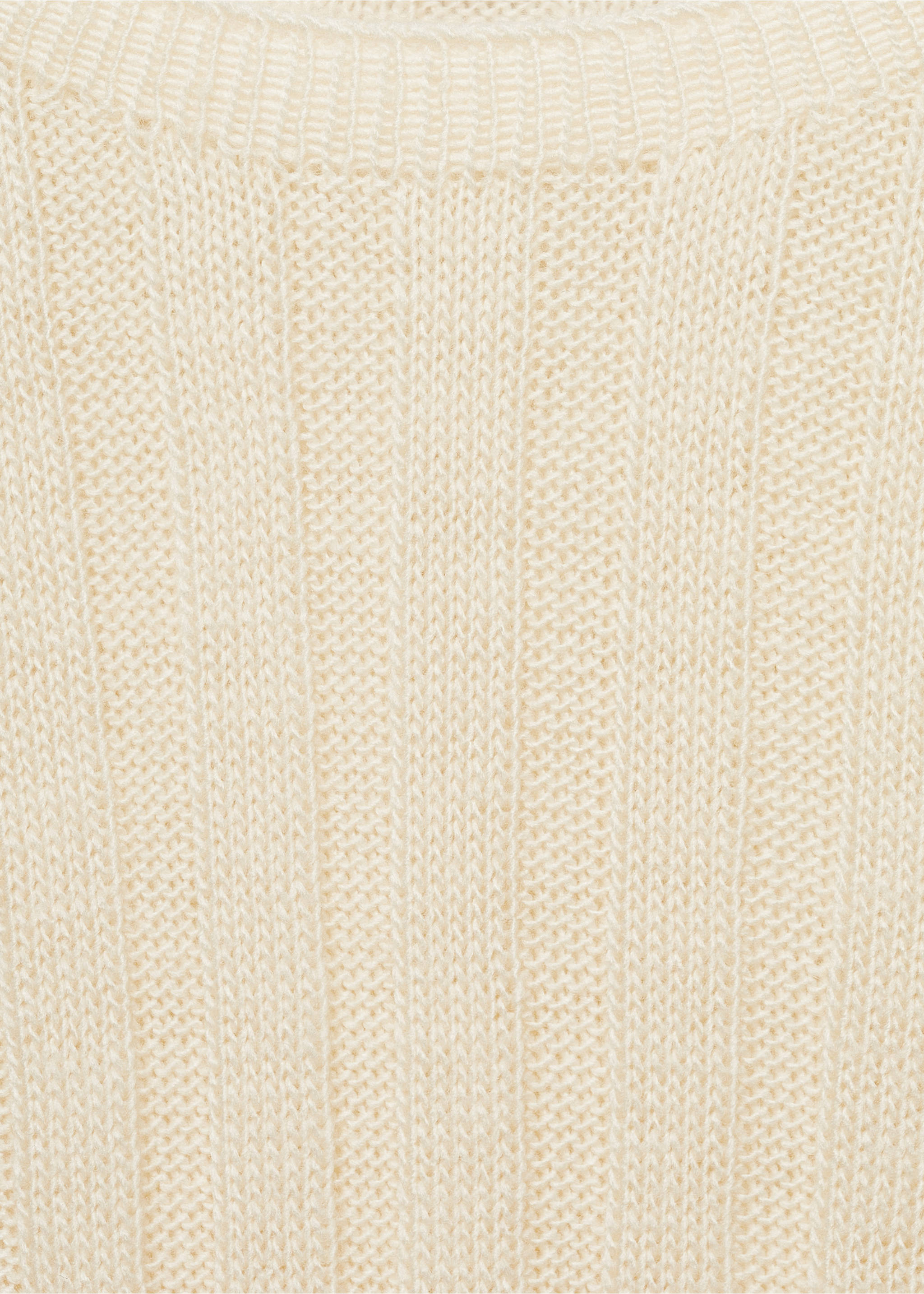 Bows ribbed sweater - Details of the article 8, Ecru. Ref: 77005678-00.