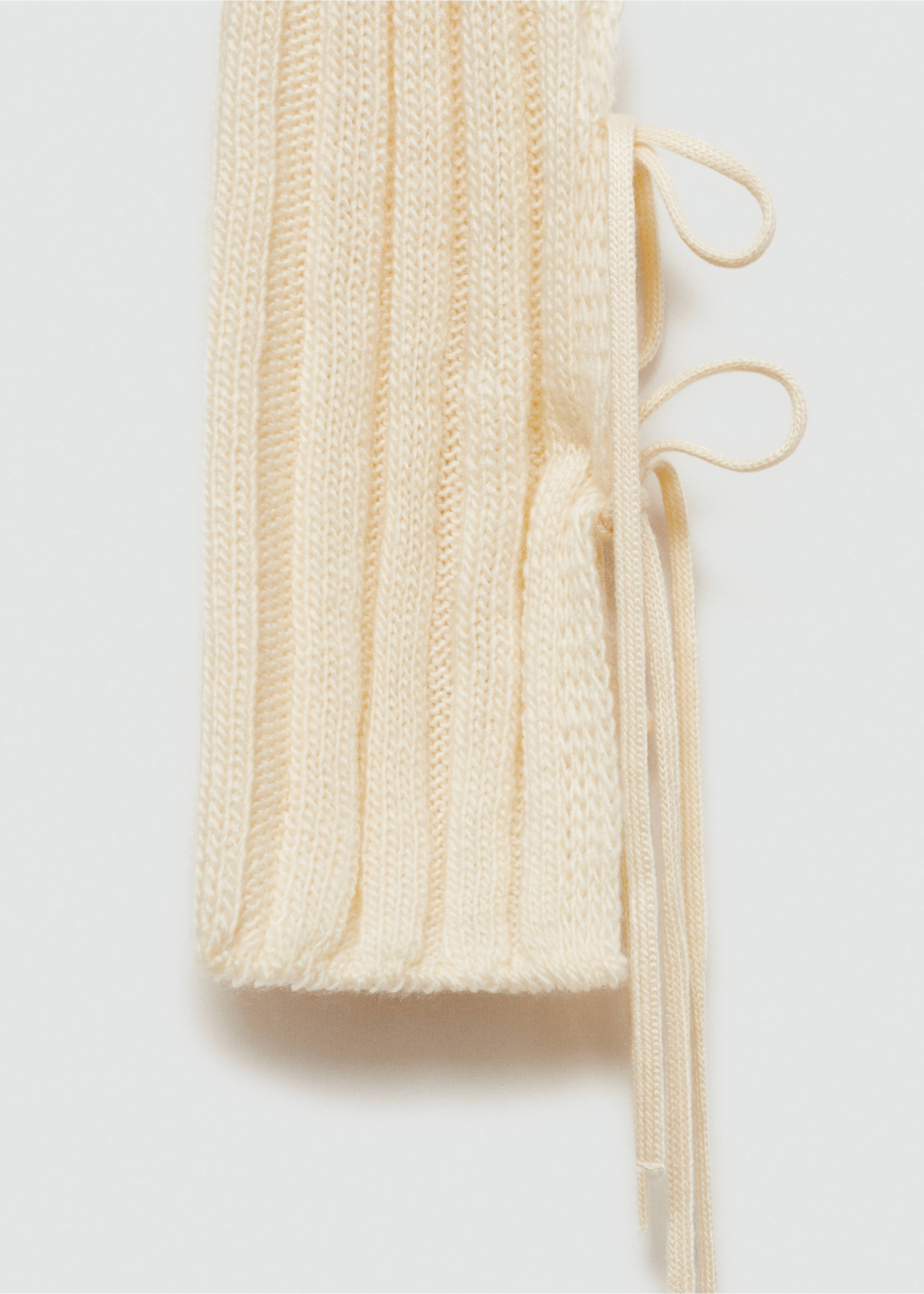 Bows ribbed sweater - Details of the article 0, Ecru. Ref: 77005678-00.