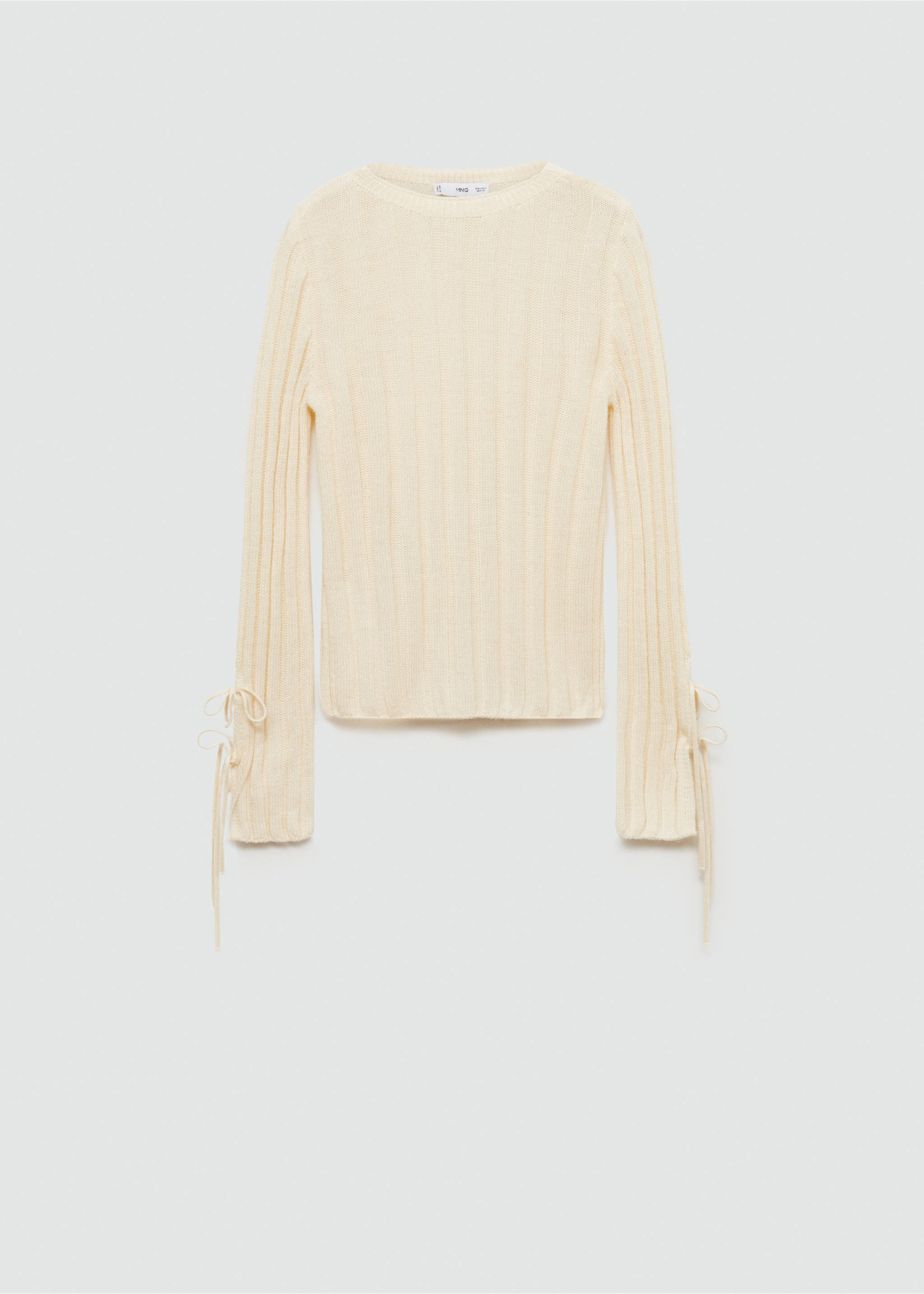 Pull-over côtelé nœuds - Article sans modèle, Écru. Ref: 77005678-00.