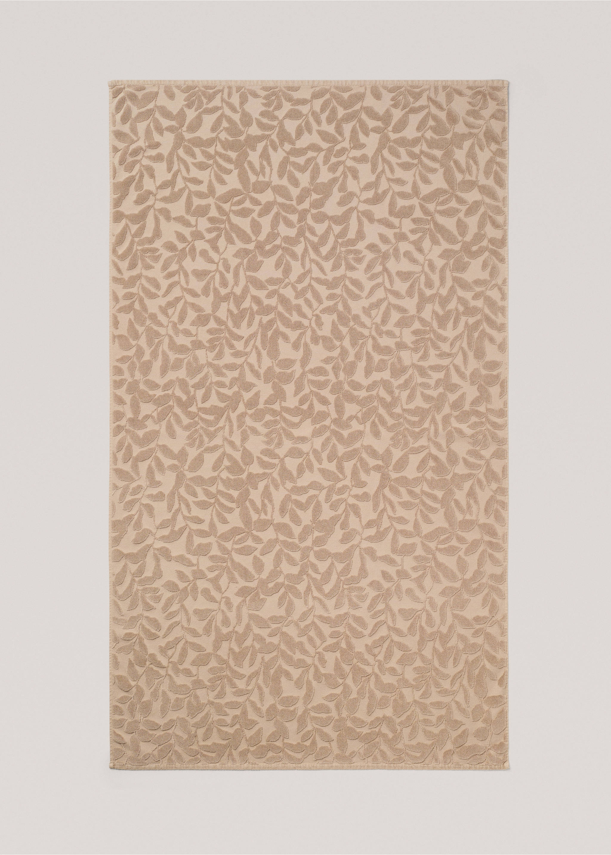 Jacquard flower bath towel 90x150cm - Details of the article 3, Brown. Ref: 77005681-00.