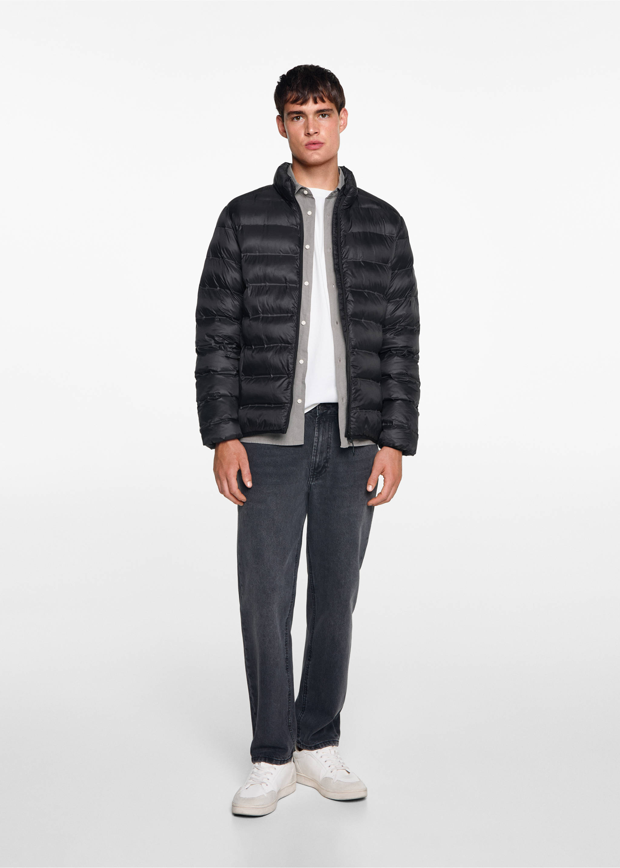 Steppanorak mit Zip - Allgemeine Ansicht, Schwarz. Ref: 77005972-00.