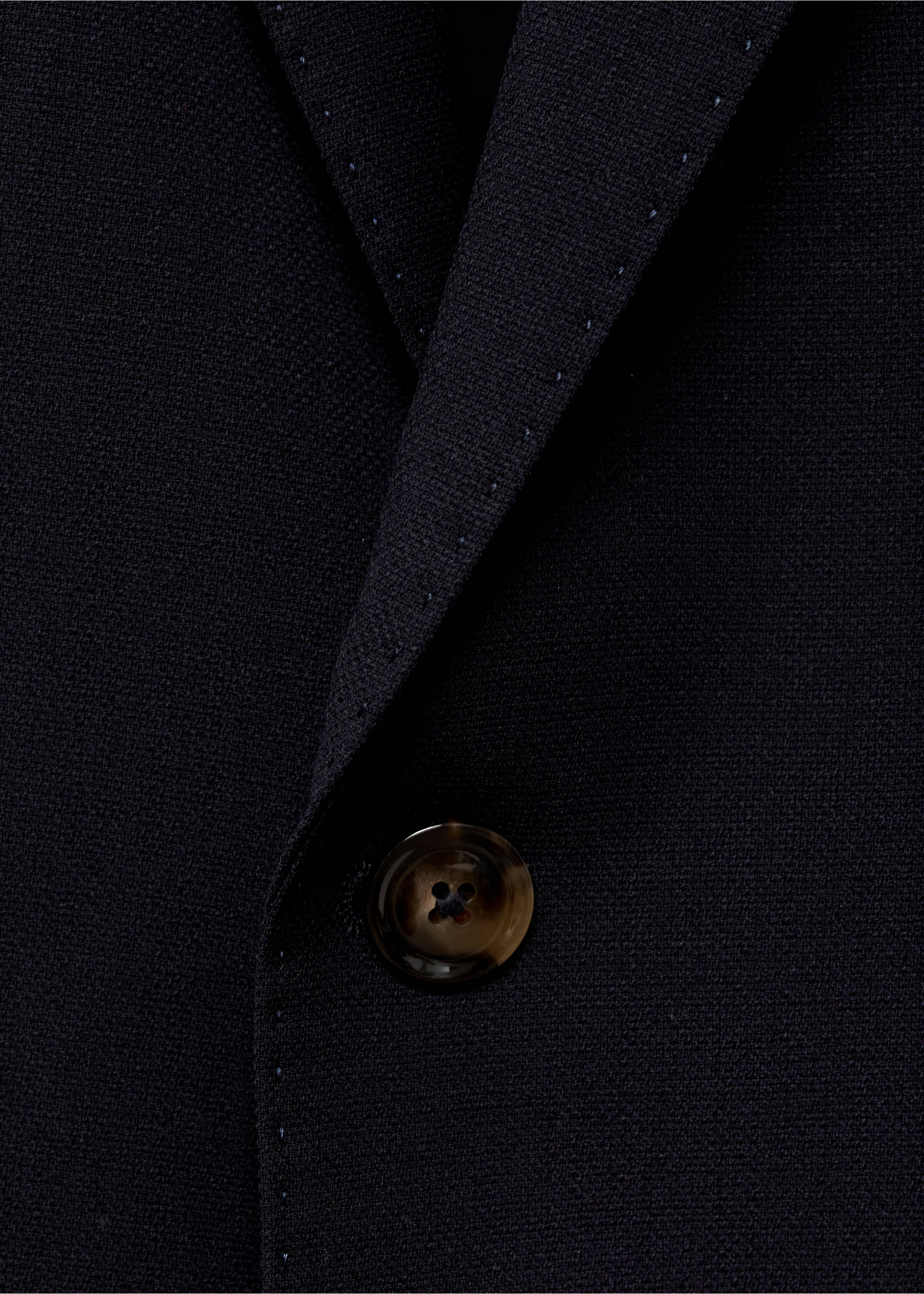 Blazer de lã slim fit com bolsos - Pormenor do artigo 8, Azul-marinho escuro. Ref: 77005975-00.