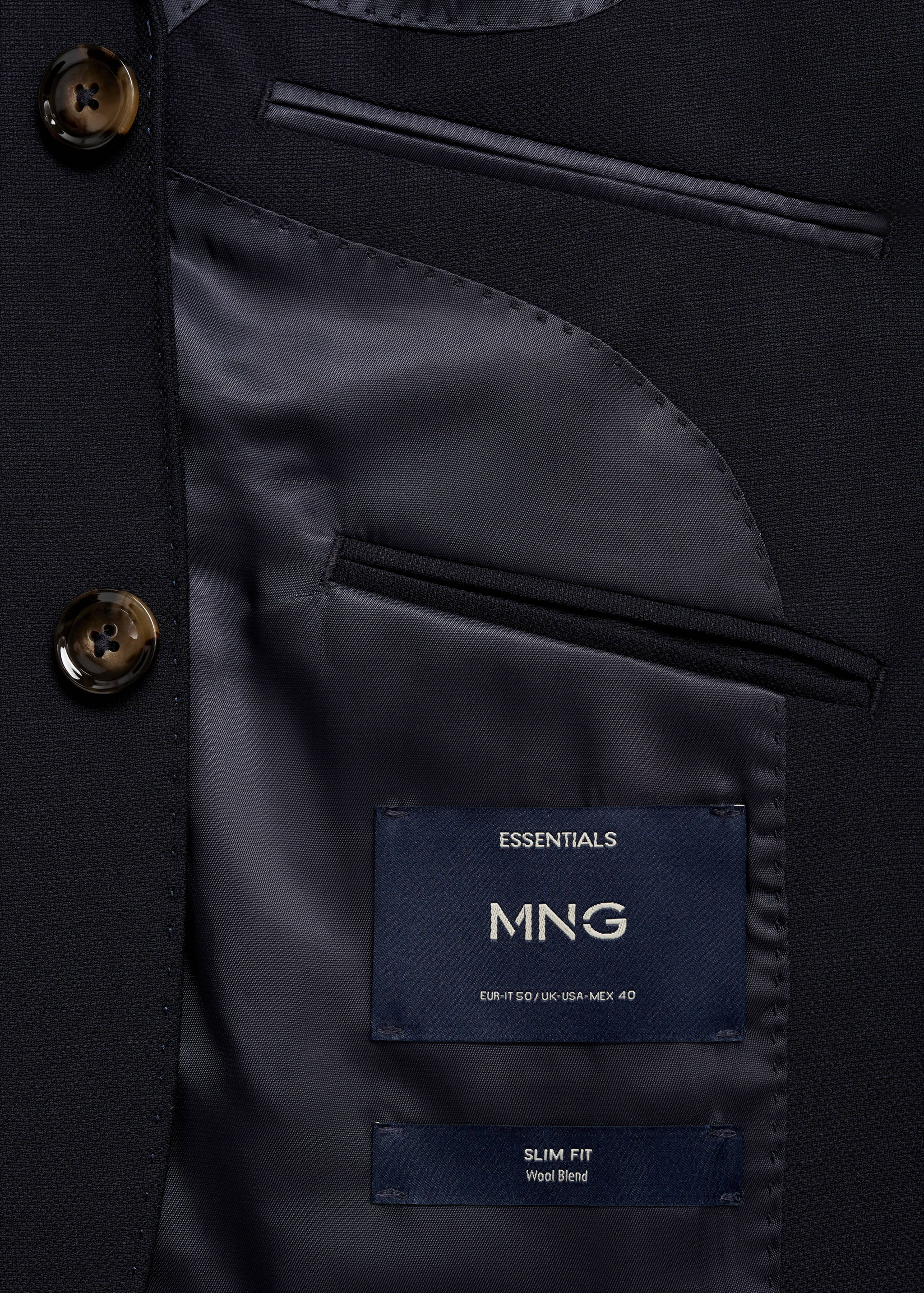 Blazer de lã slim fit com bolsos - Pormenor do artigo 0