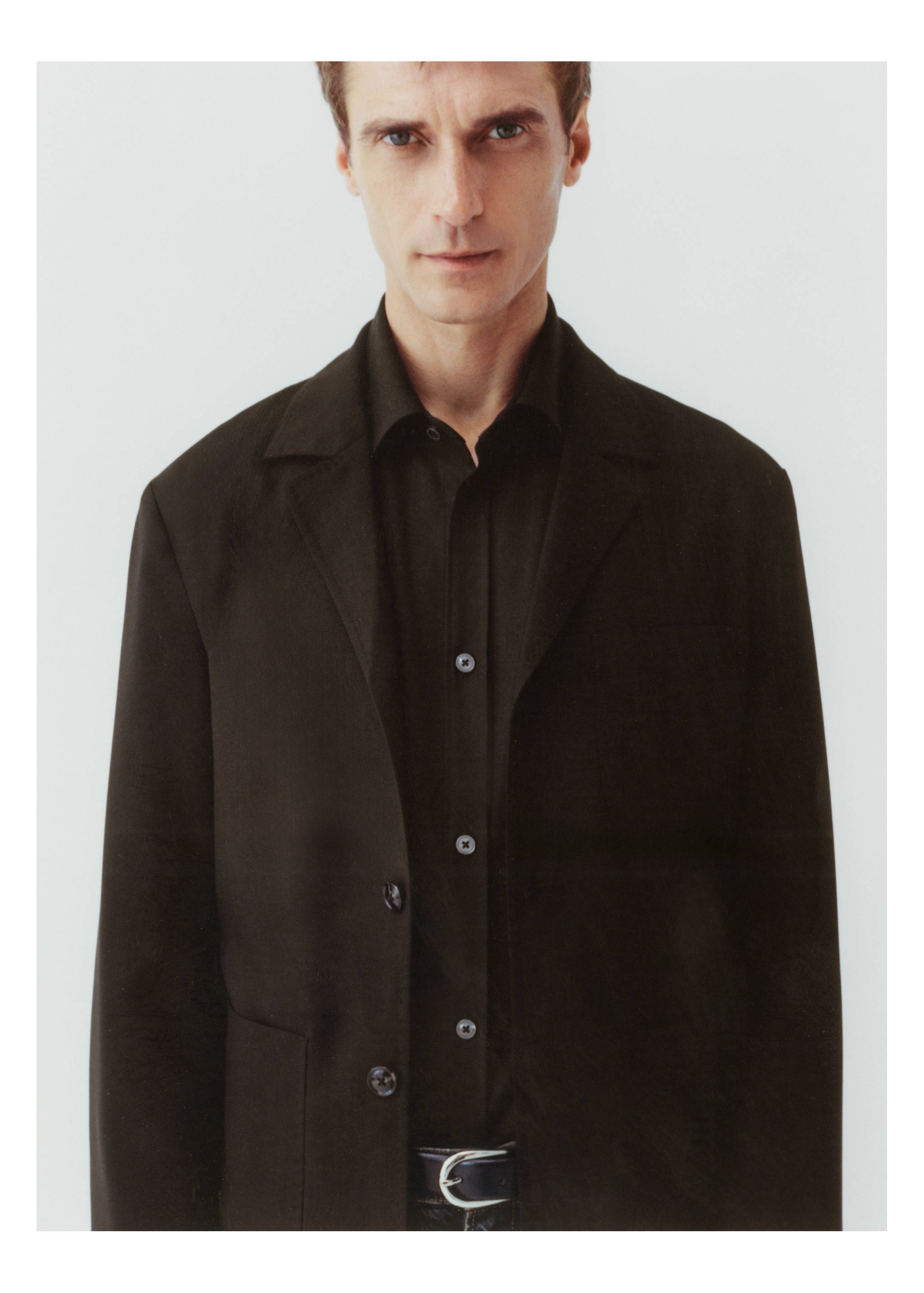 Kavaj i 100 % ull slim fit - Detaljer om artikeln 3, Brun. Ref: 77005976-00.