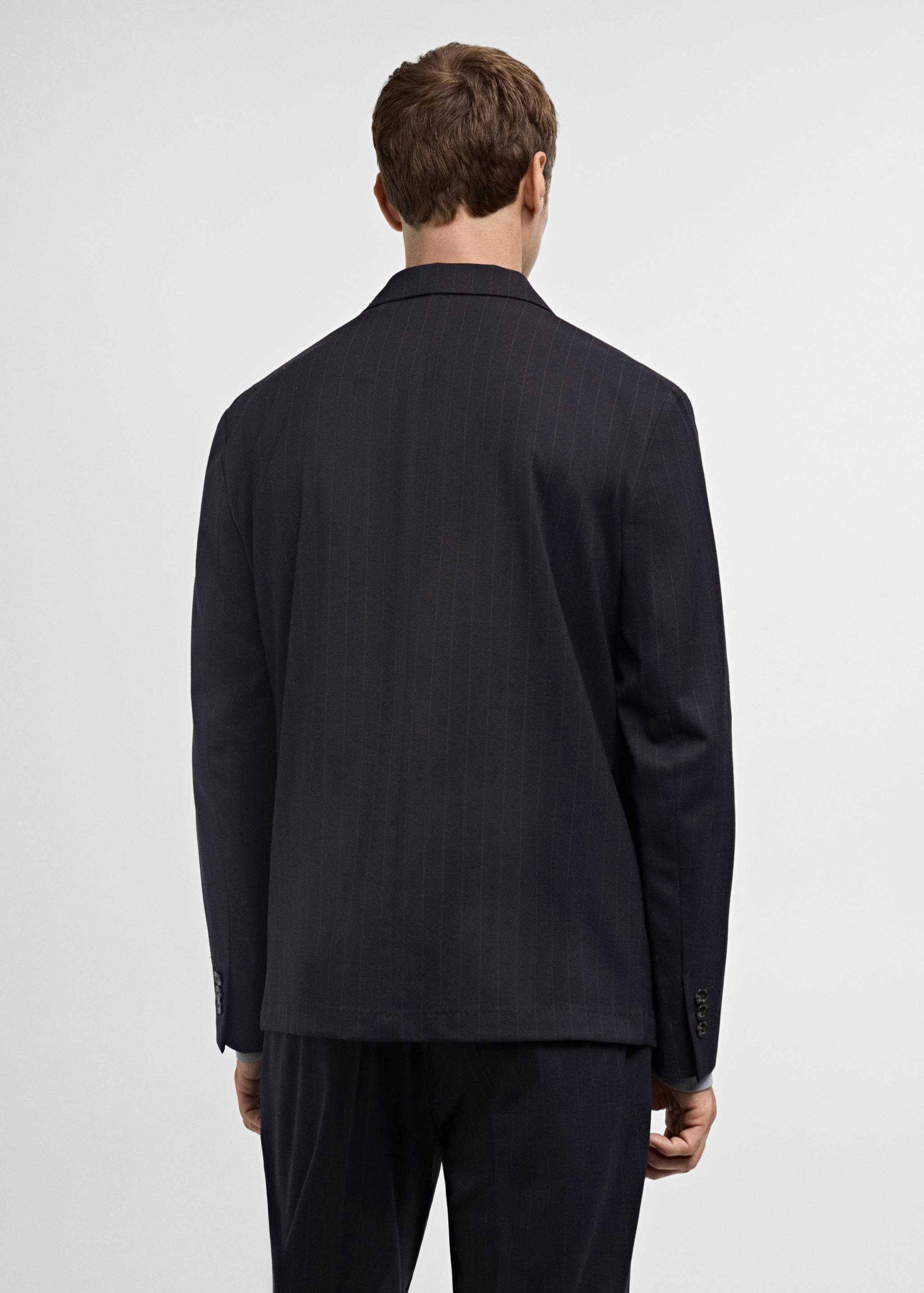 Wool-blend slim-fit suit jacket with stripes - Reverse of the article
