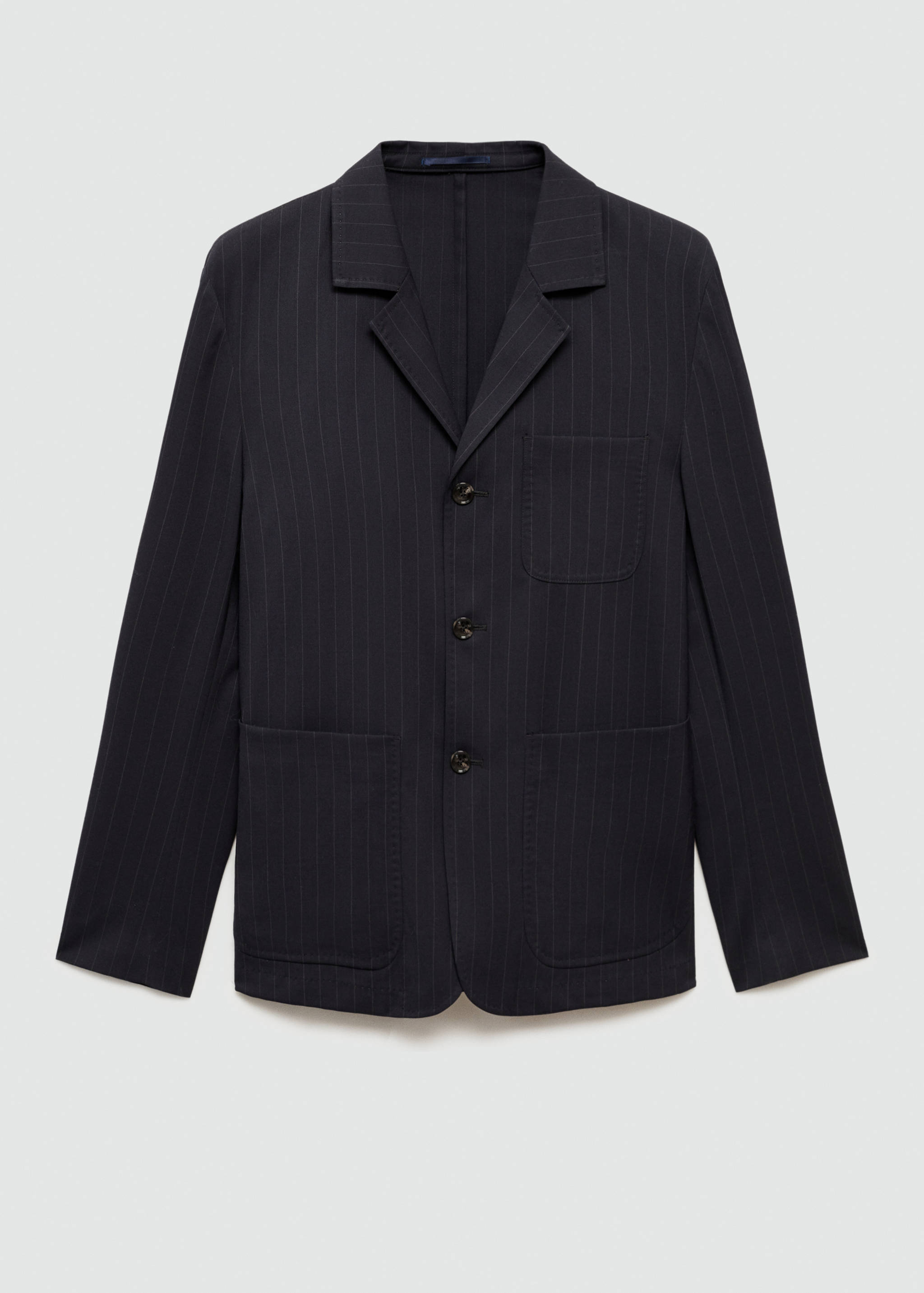 Wool-blend slim-fit suit jacket with stripes - Article without model