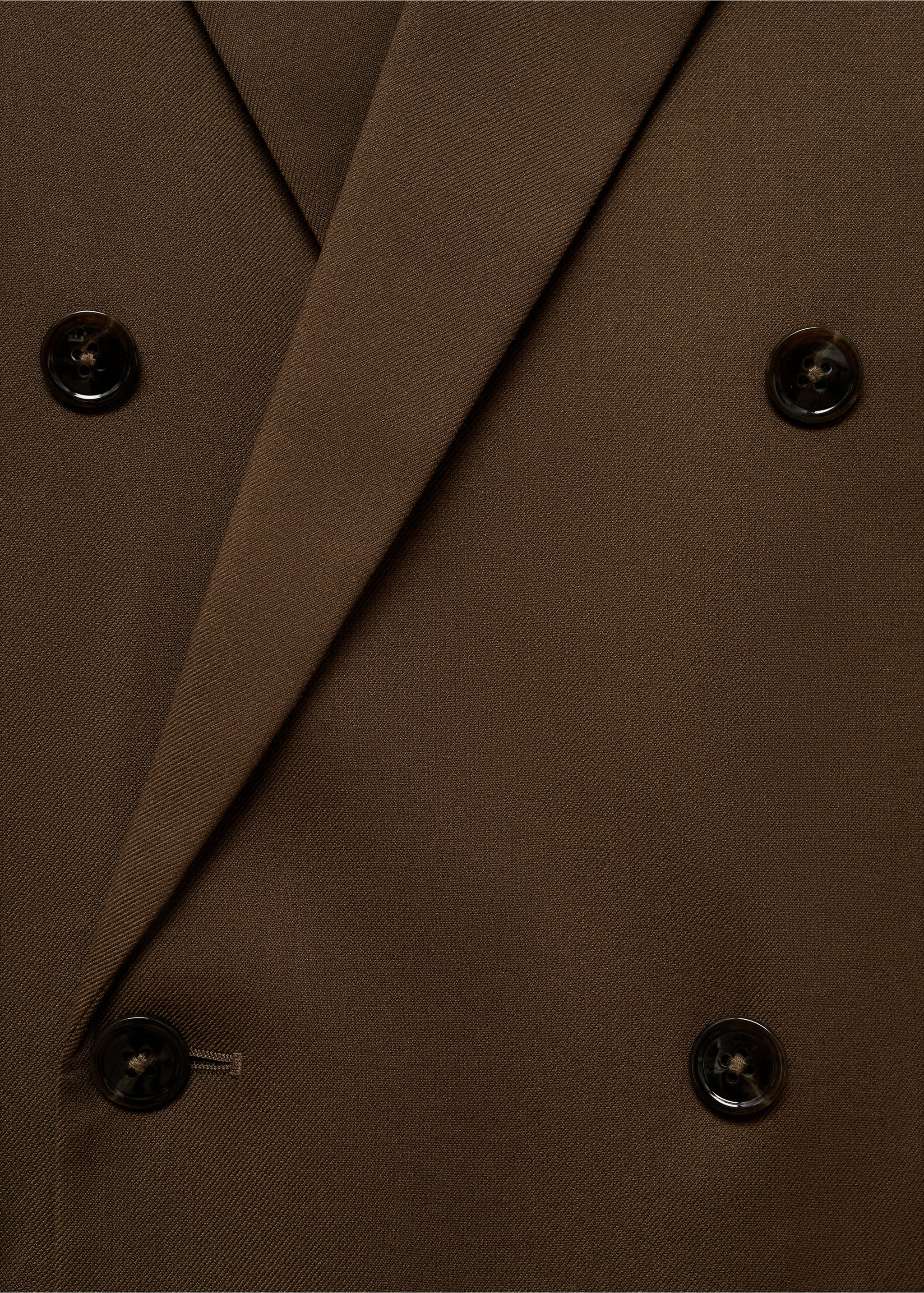 Slim-fit double-breasted suit jacket - Details of the article 0, Brown. Ref: 77005978-00.
