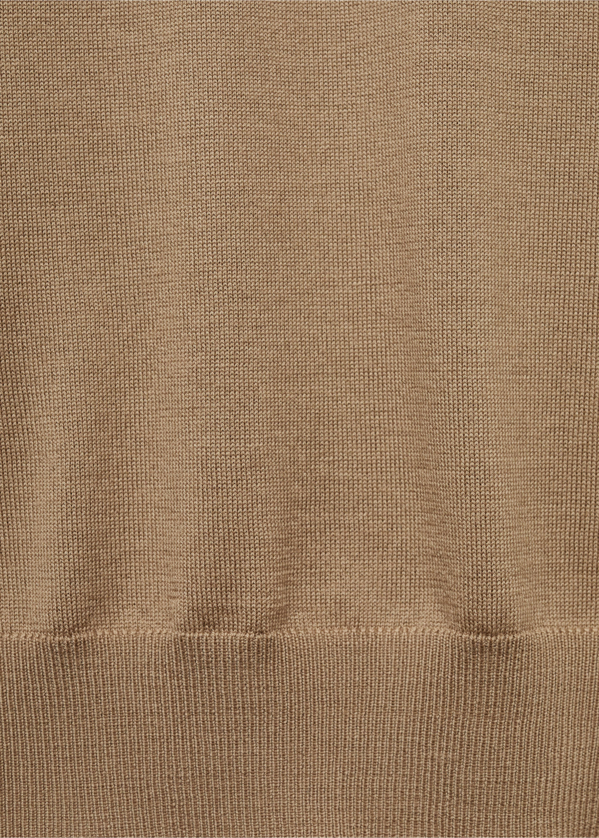 100% merino wool sweater with zip-neck - Details of the article 0, Sand. Ref: 77005979-00.