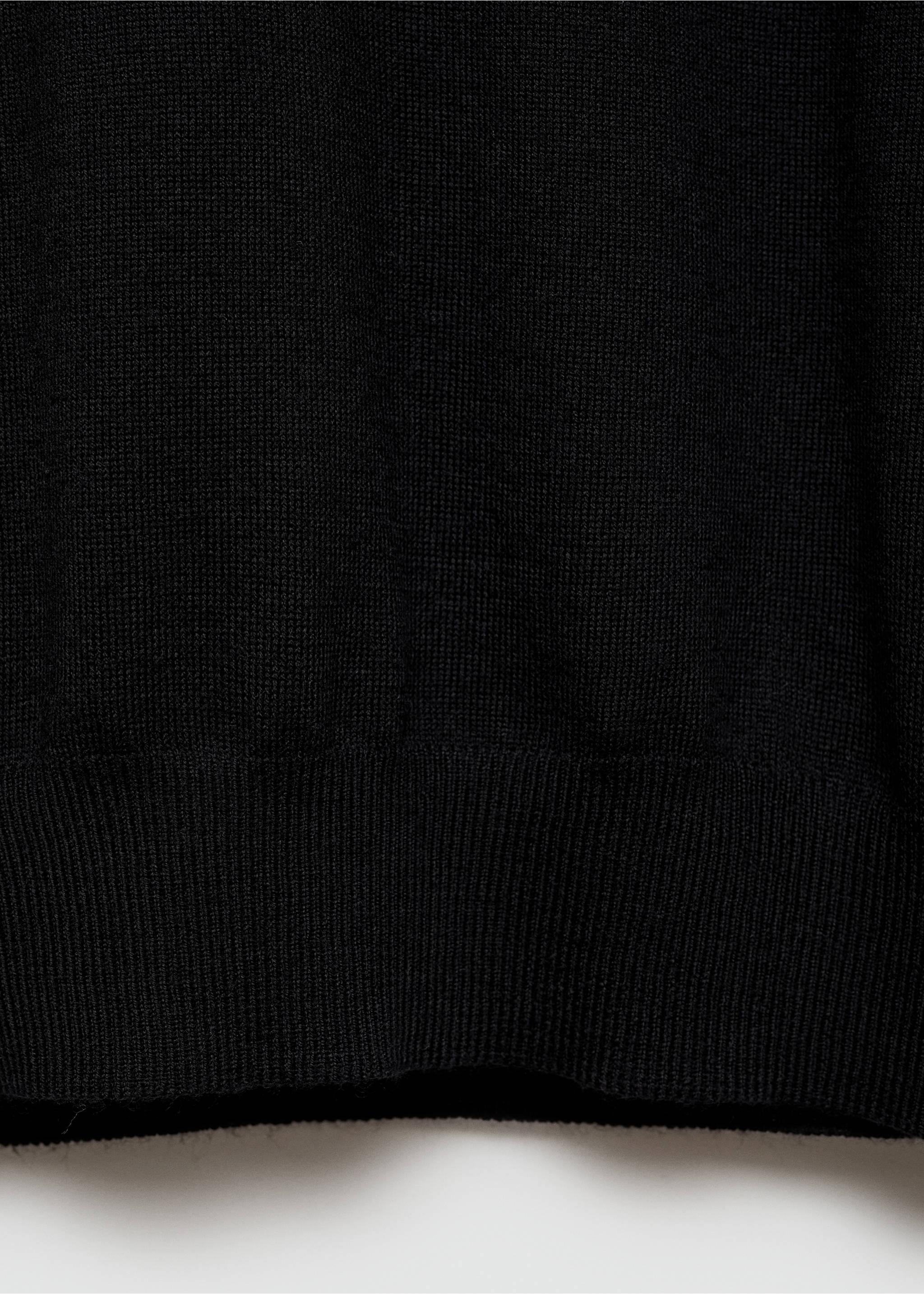 100% merino wool sweater with zip-neck - Details of the article 0, Black. Ref: 77005979-00.