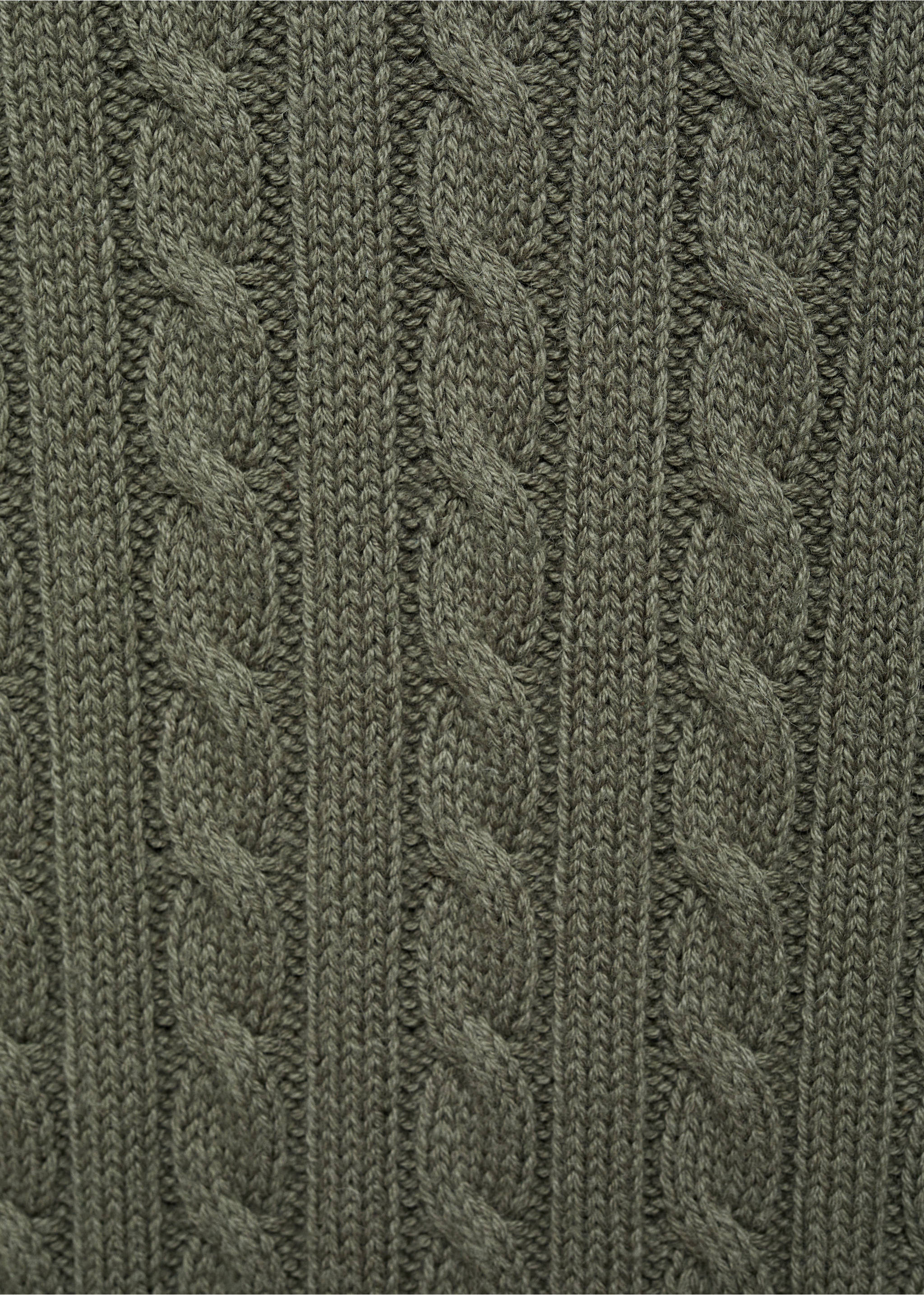 Pullover mit Zopfmuster aus Baumwollgemisch - Detail des Artikels 0, Waldgrün. Ref: 77005980-00.