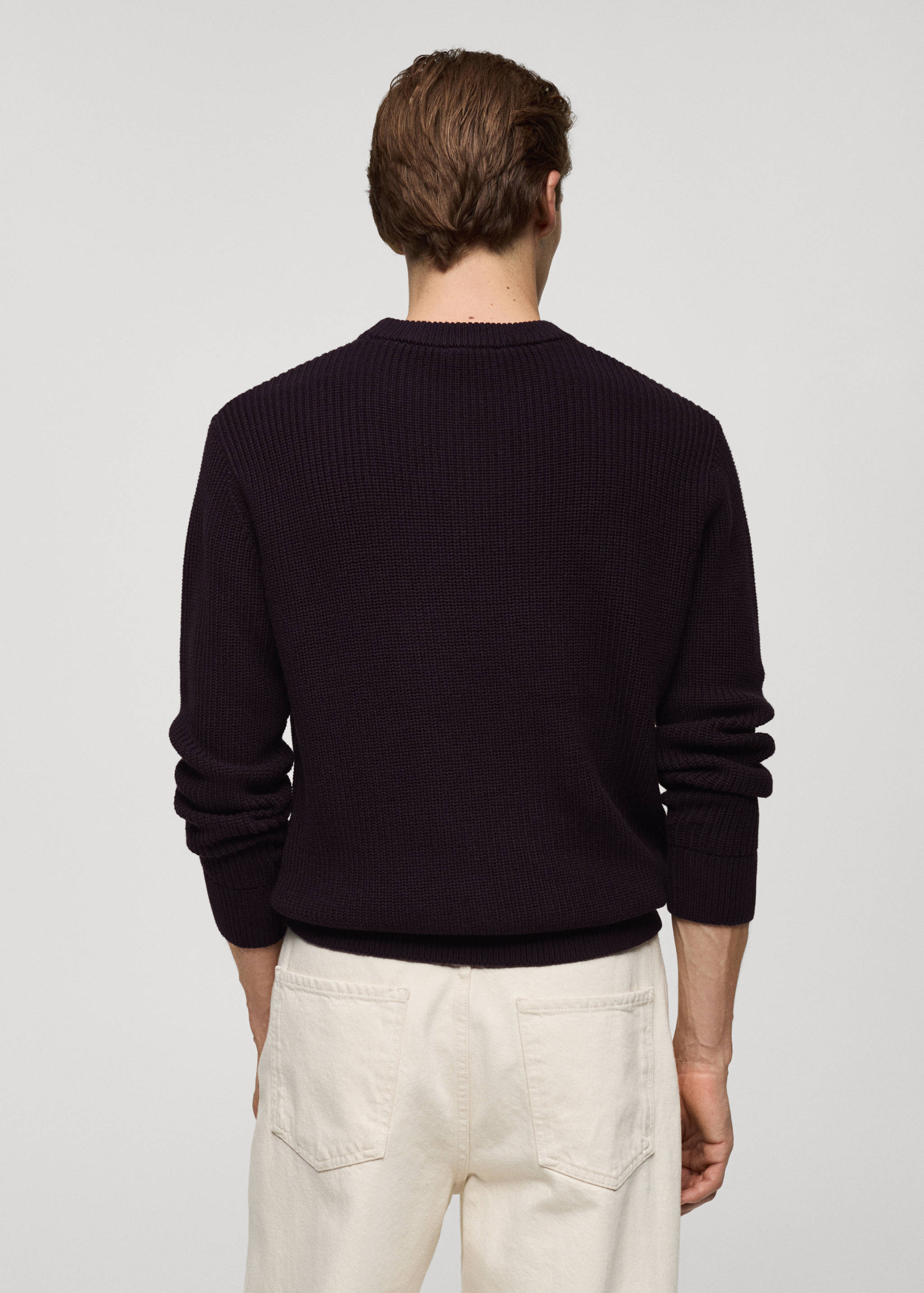 Pull-over coton maille côtelée - Verso de l’article
