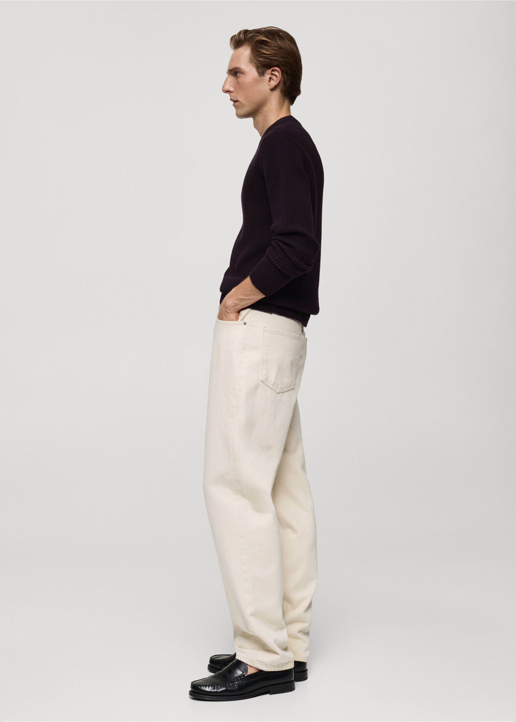 Pulover din tricot de bumbac ripsat - Detaliu al articolului 2, Mov. Ref: 77005981-00.