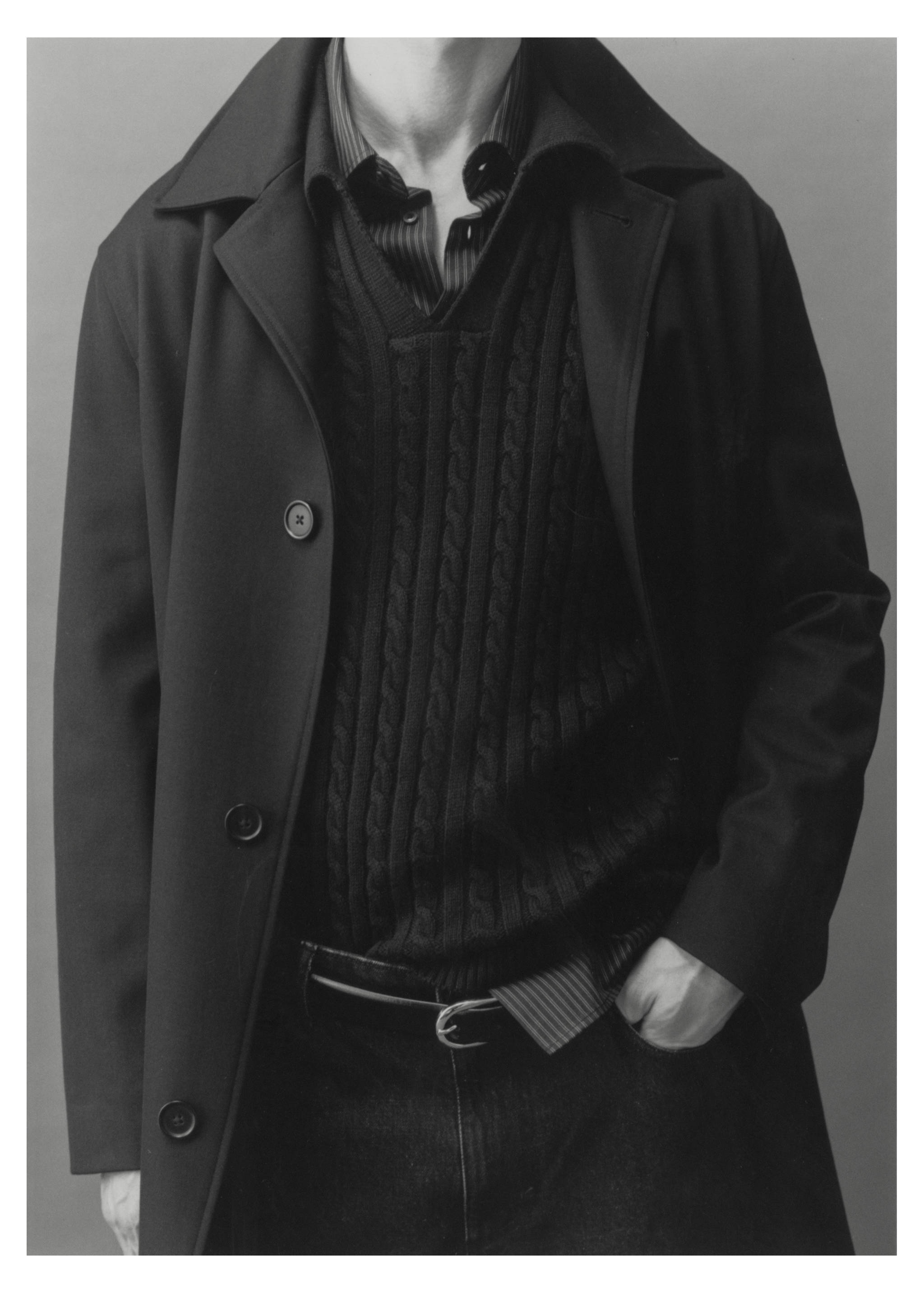 Pull-over polo maille moyenne torsadée - Détail de l'article 3, Bleu marine foncé. Ref: 77005982-00.