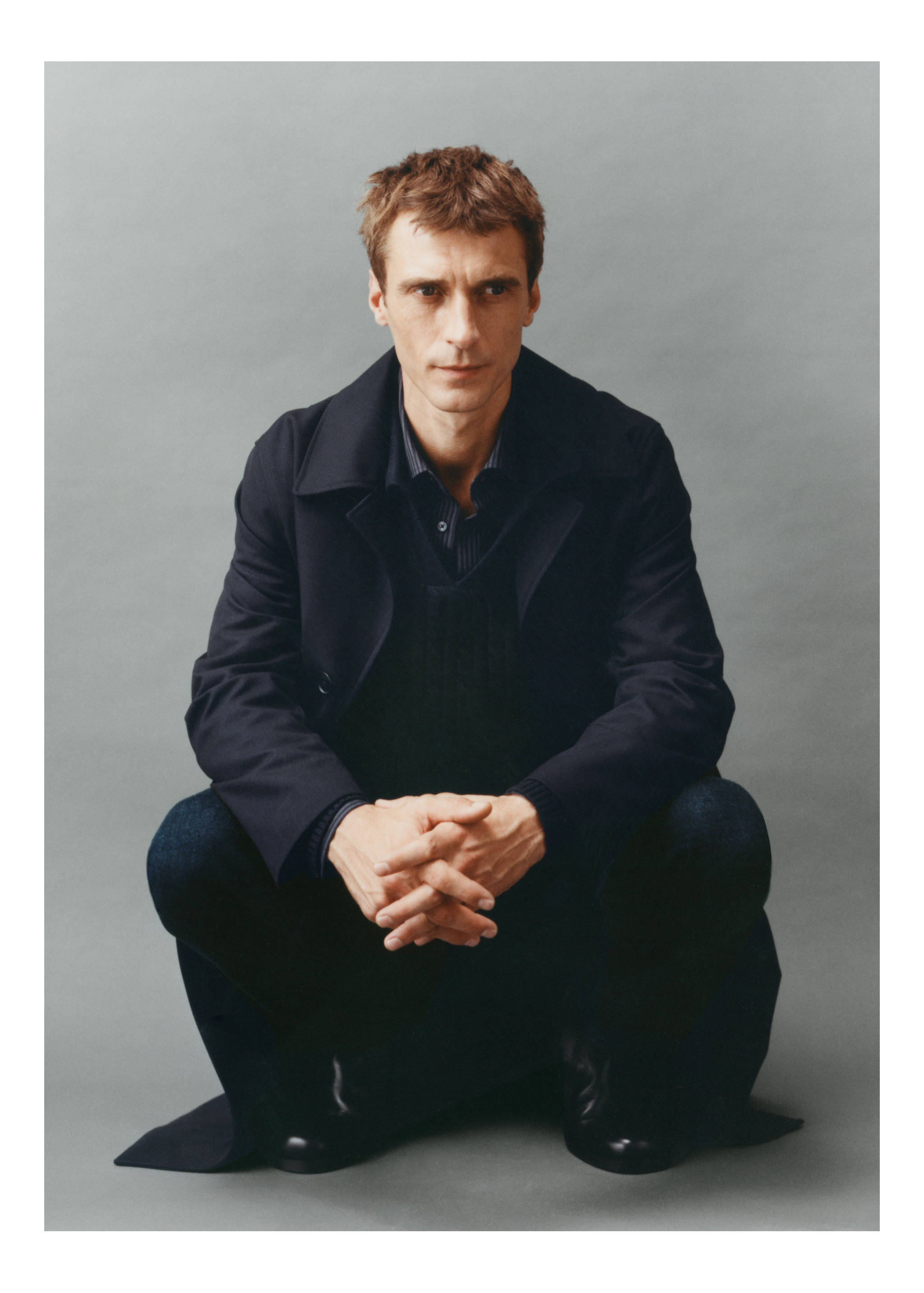 Pull-over polo maille moyenne torsadée - Détail de l'article 5, Bleu marine foncé. Ref: 77005982-00.