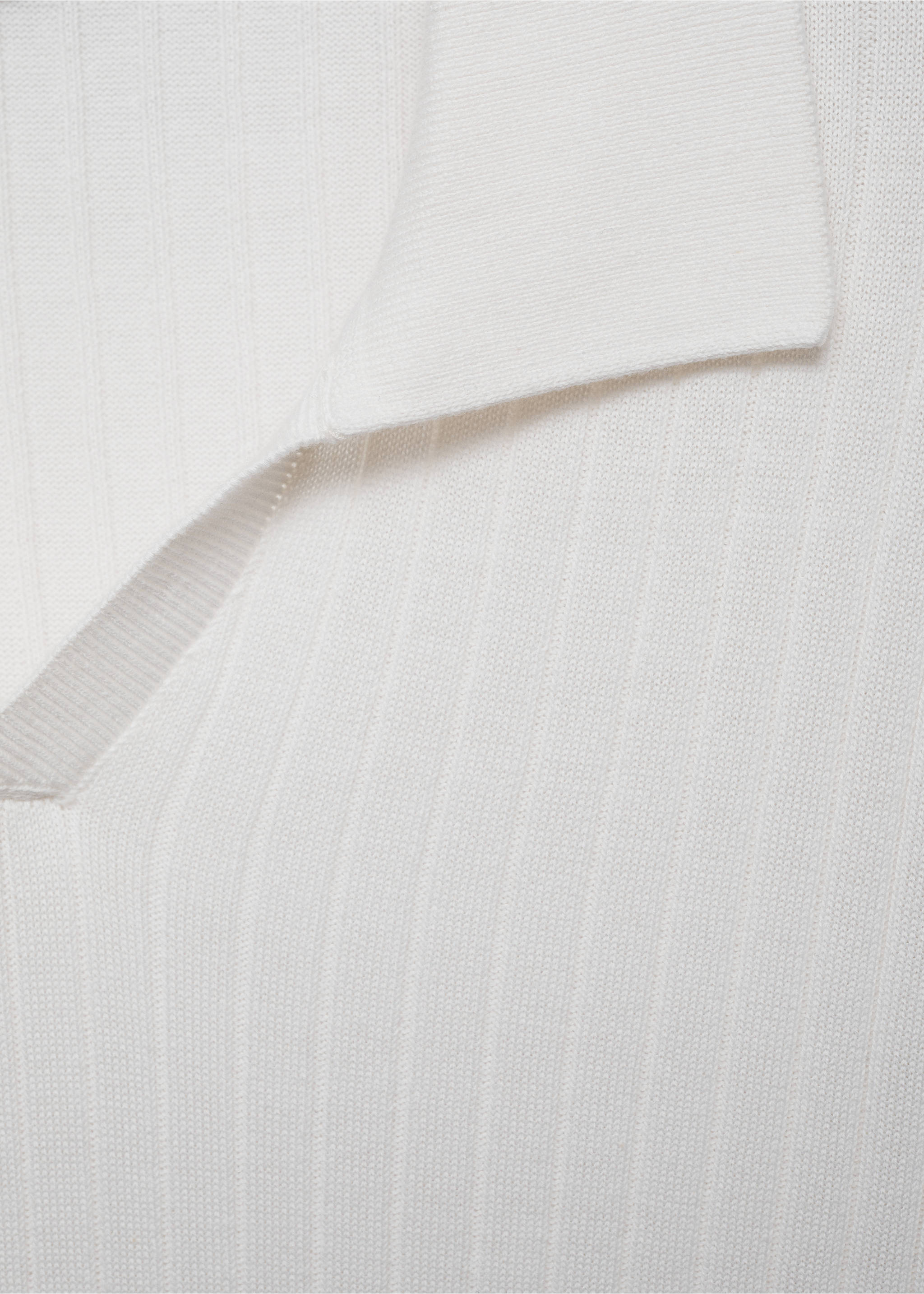 Fine rib-knit polo sweater - Details of the article 8, Off White. Ref: 77005983-00.