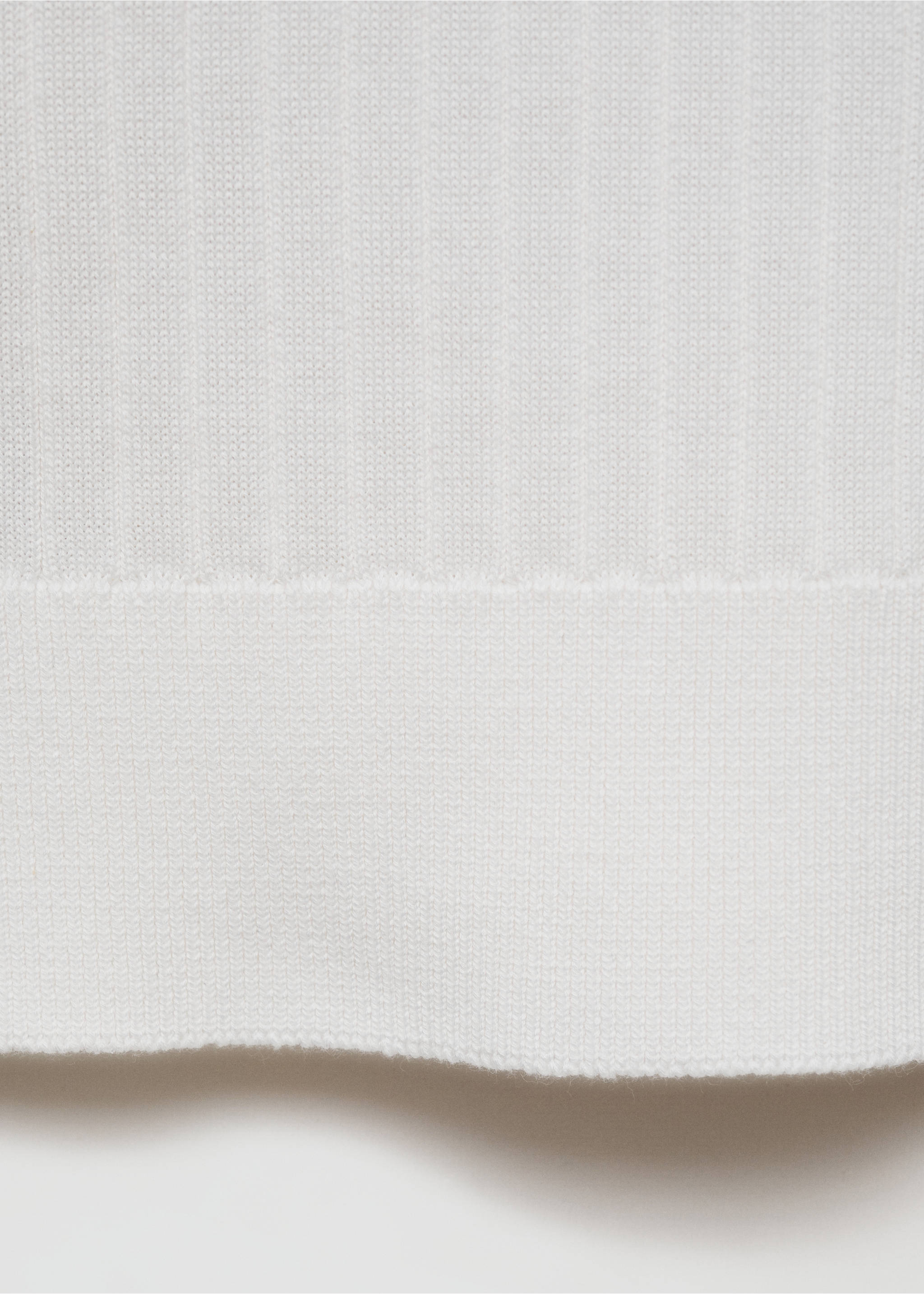 Fine rib-knit polo sweater - Details of the article 0, Off White. Ref: 77005983-00.