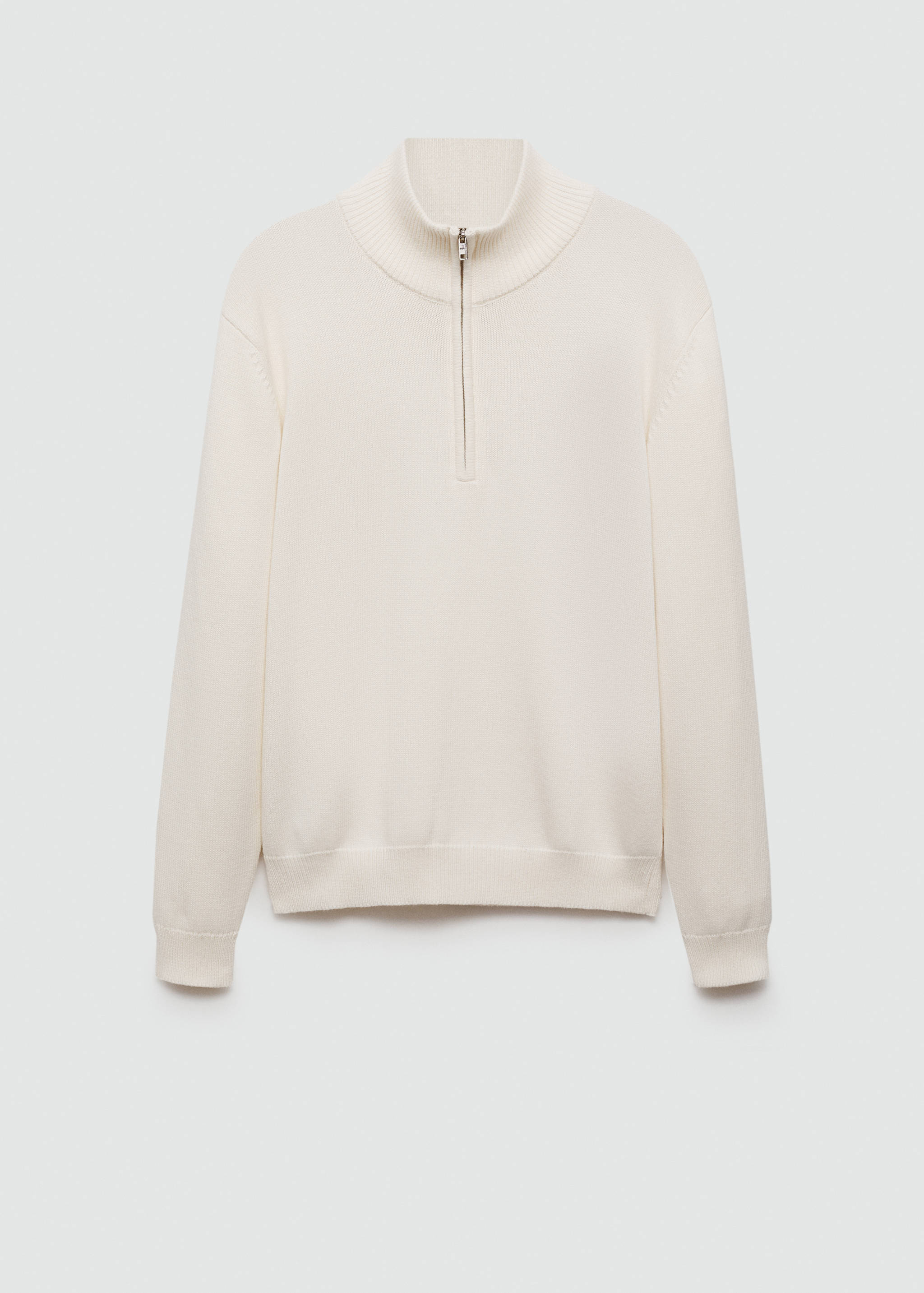 Pullover aus mittelfeinem Strick mit halhohem Zip-Kragen - Artikel ohne Model