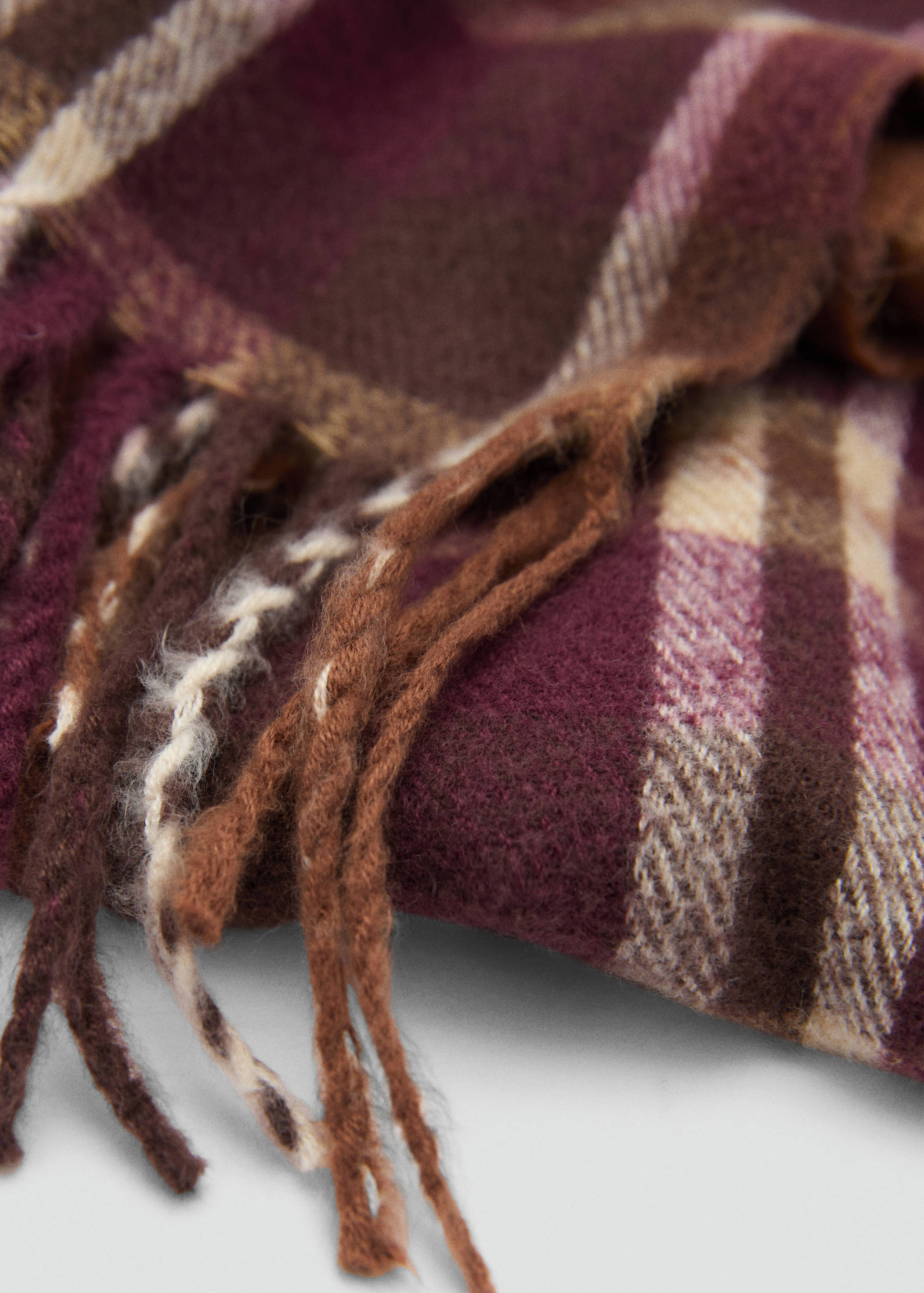 Fringed check scarf - Medium plane