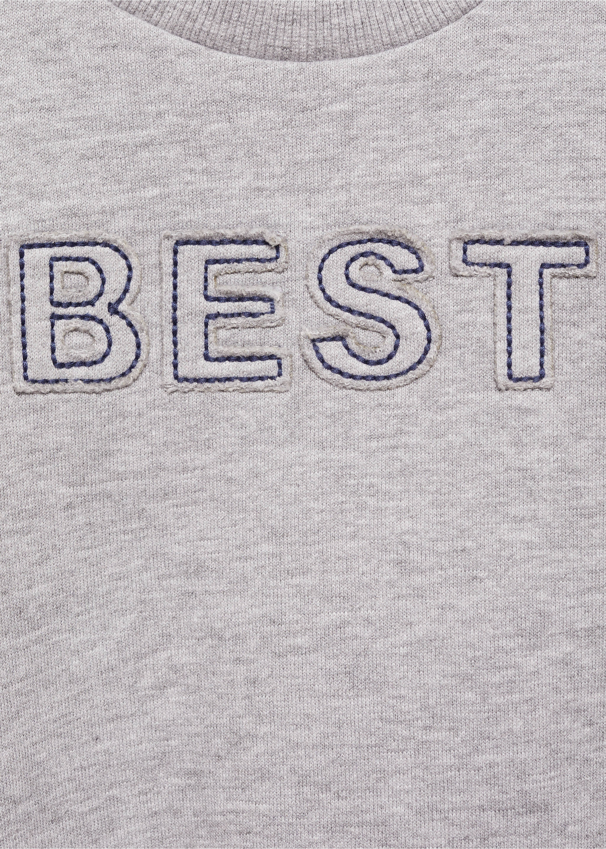 Embroidered message sweatshirt - Details of the article 8, Medium Heather Grey. Ref: 77006348-00.