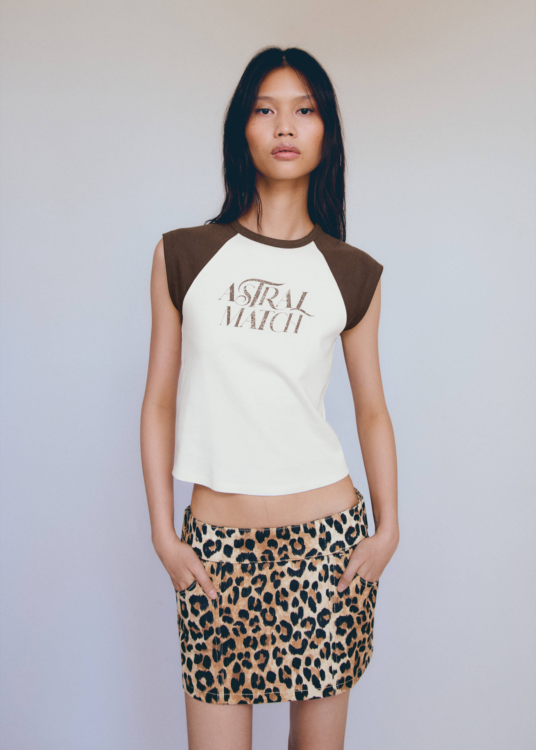 Printed cotton-blend T-shirt - General plane