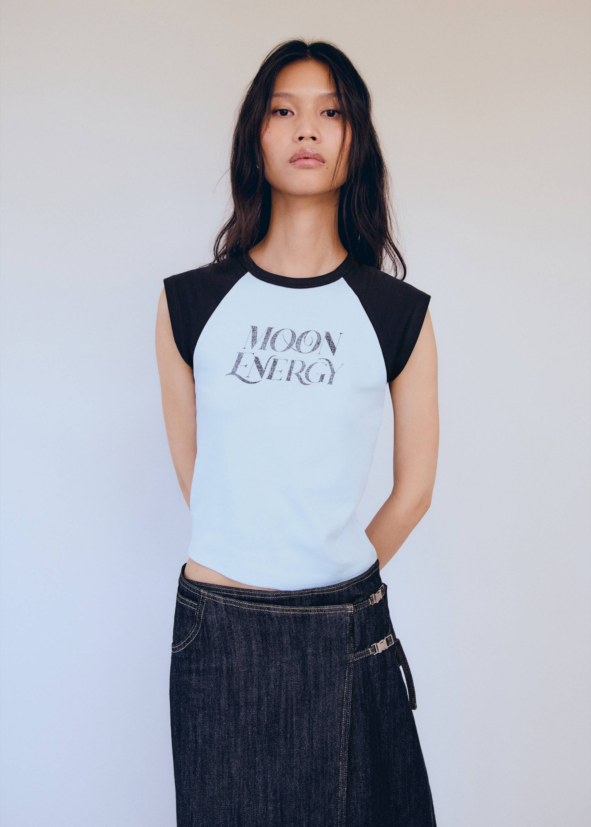 Printed cotton-blend T-shirt - Medium plane