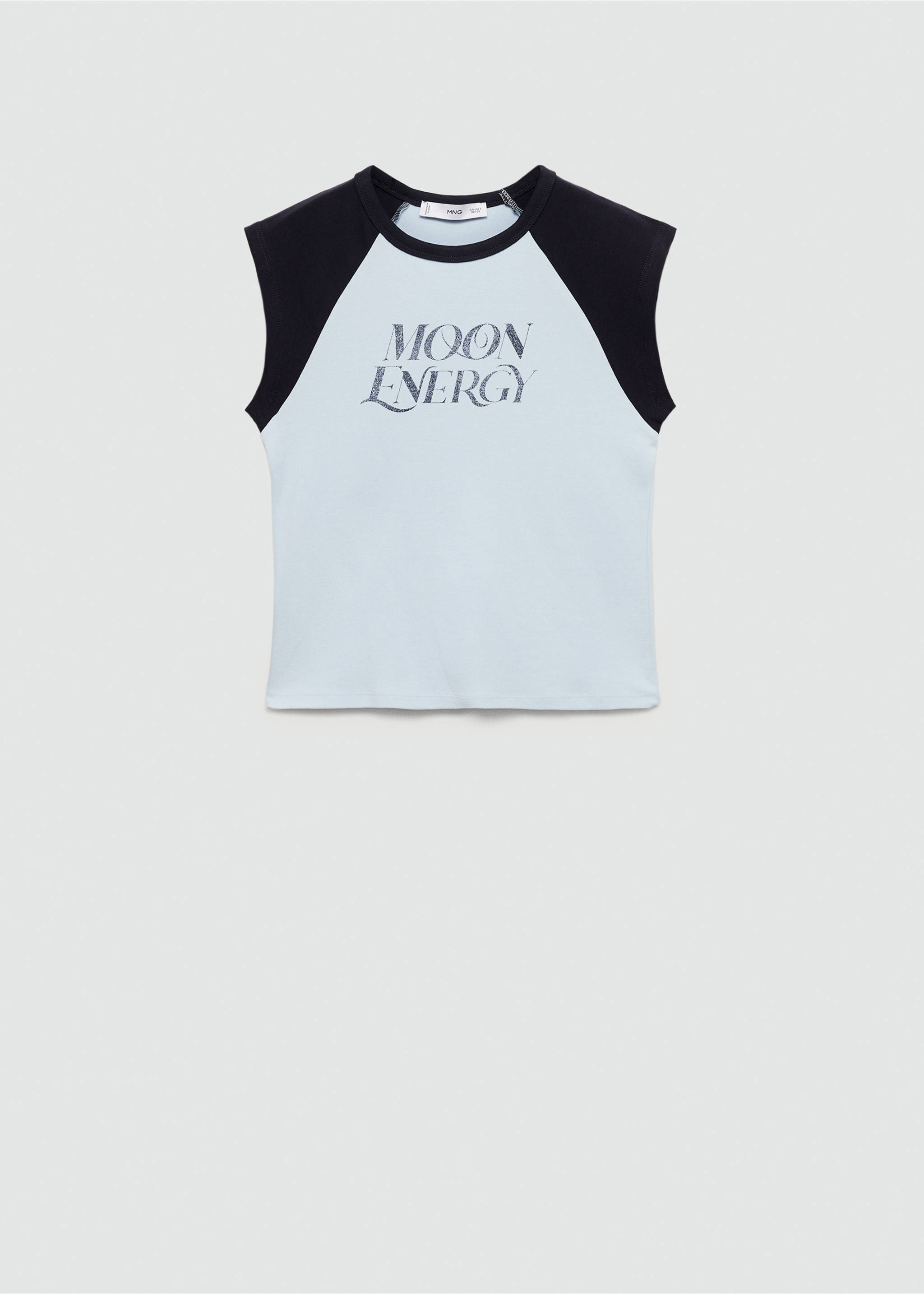 Printed cotton-blend T-shirt - Article without model, Blue. Ref: 77006355-00.