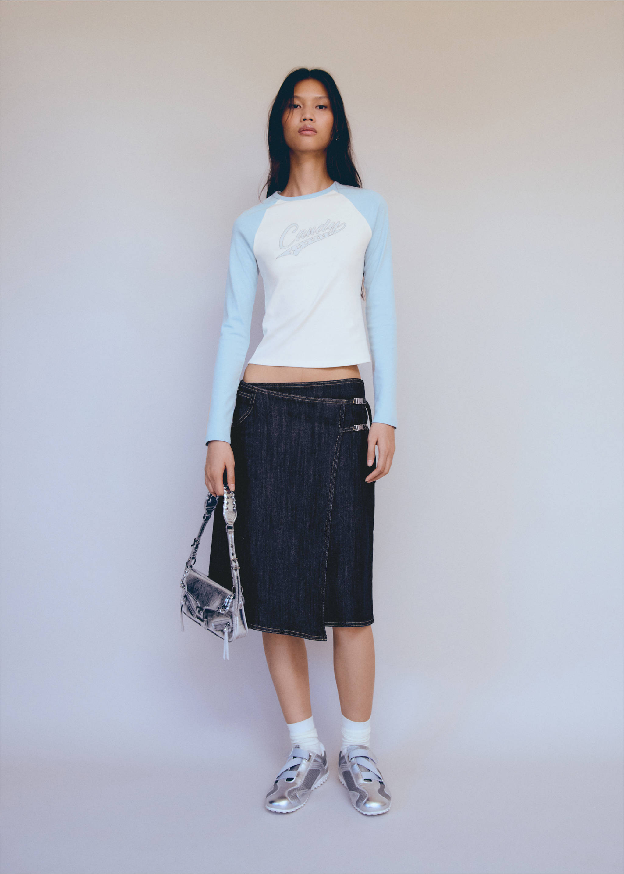 Long-sleeved t-shirt with message - General plane, White. Ref: 77006356-00.